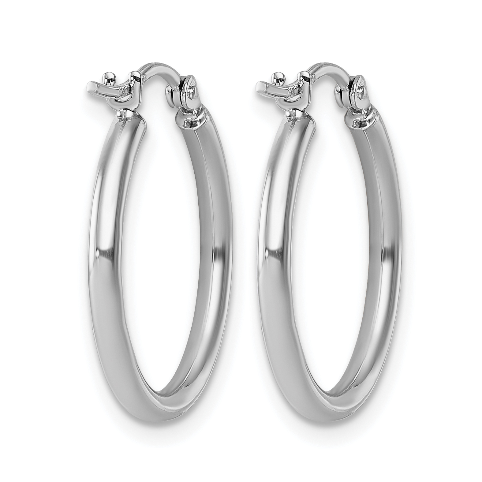  12 mm 10k White Gold Leslie's Gold Classic Polished Hoop Earrings  Unknown Friendly Weight 10K white gold - view 16