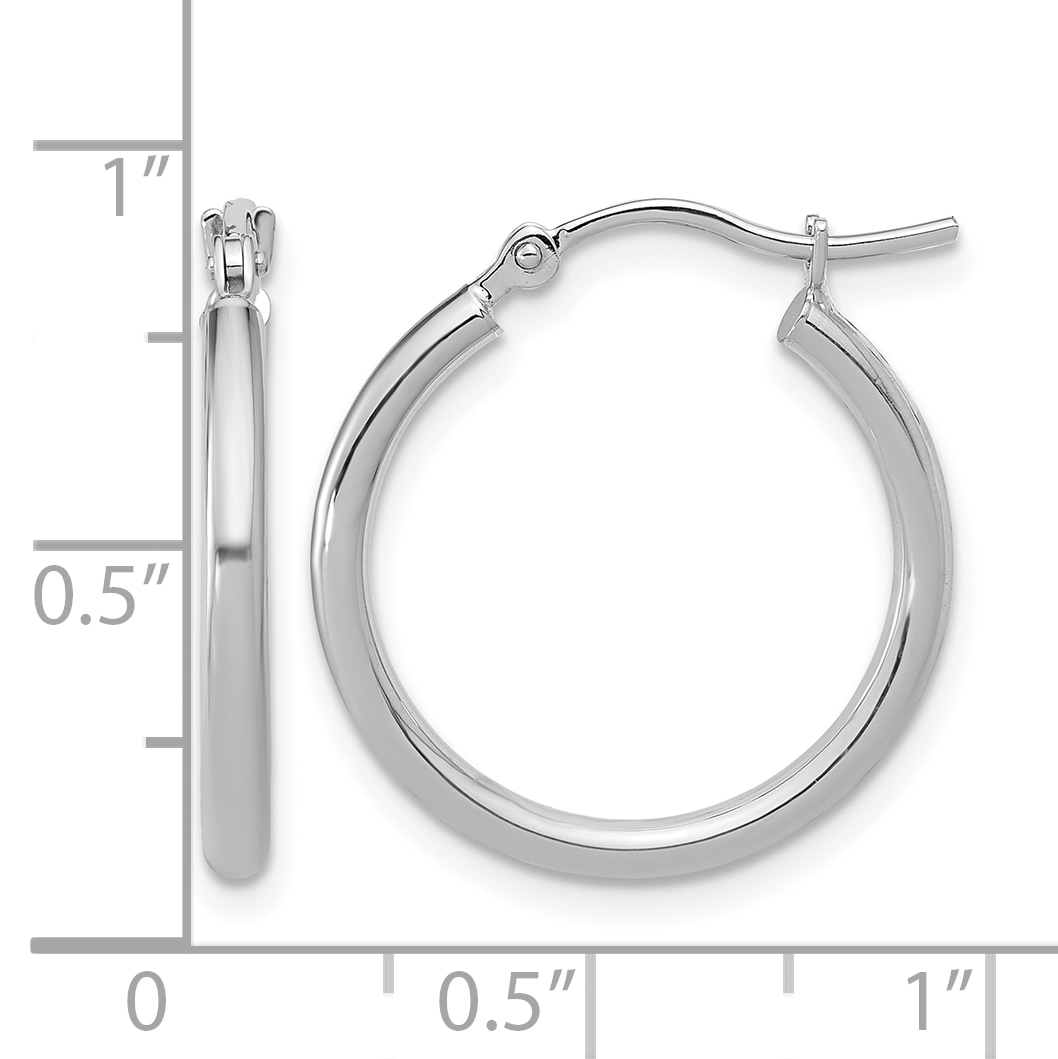  12 mm 10k White Gold Leslie's Gold Classic Polished Hoop Earrings  Unknown Friendly Weight 10K white gold - view 17