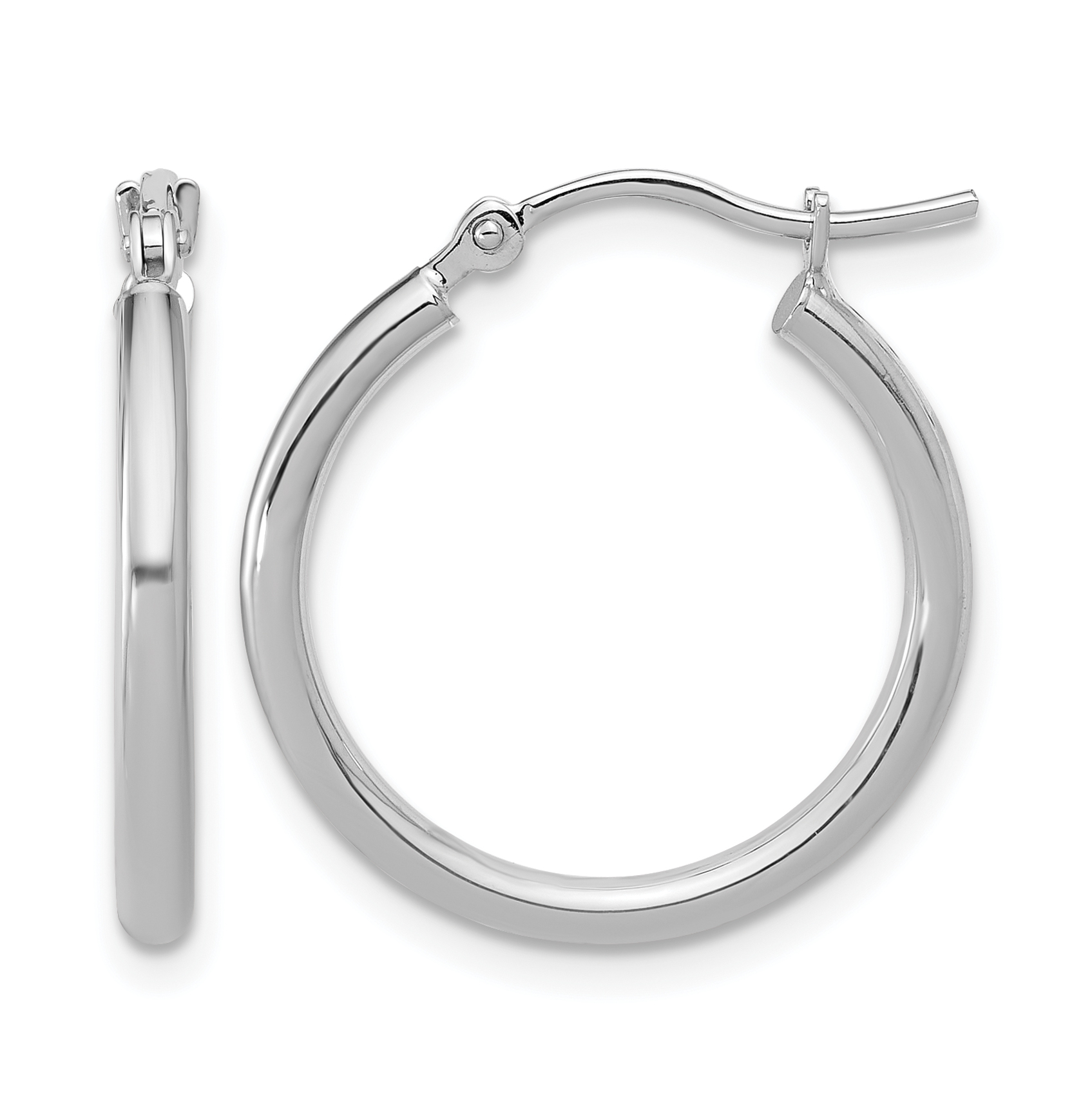  12 mm 10k White Gold Leslie's Gold Classic Polished Hoop Earrings  Unknown Friendly Weight 10K white gold - view 18