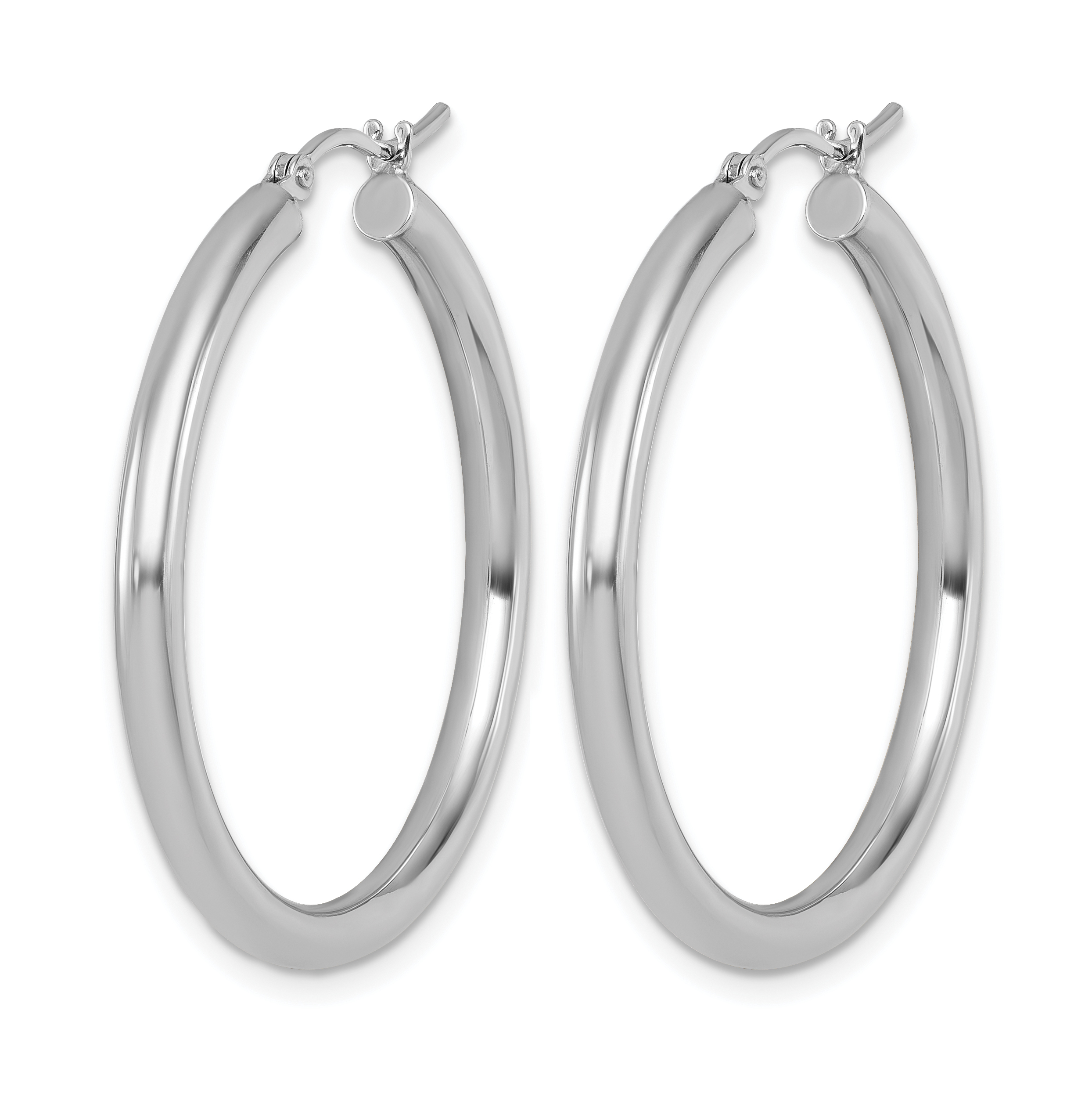  12 mm 10k White Gold Leslie's Gold Classic Polished Hoop Earrings  Unknown Friendly Weight 10K white gold - view 52