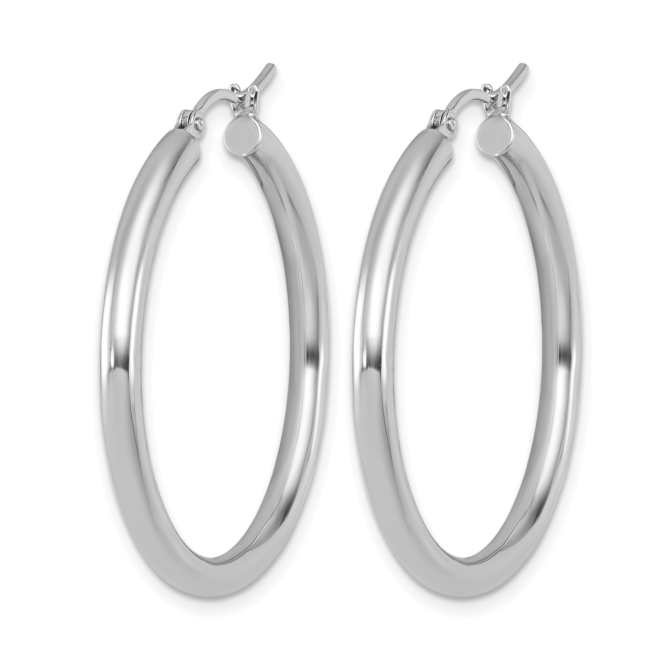  12 mm 10k White Gold Leslie's Gold Classic Polished Hoop Earrings  Unknown Friendly Weight 10K white gold - view 54