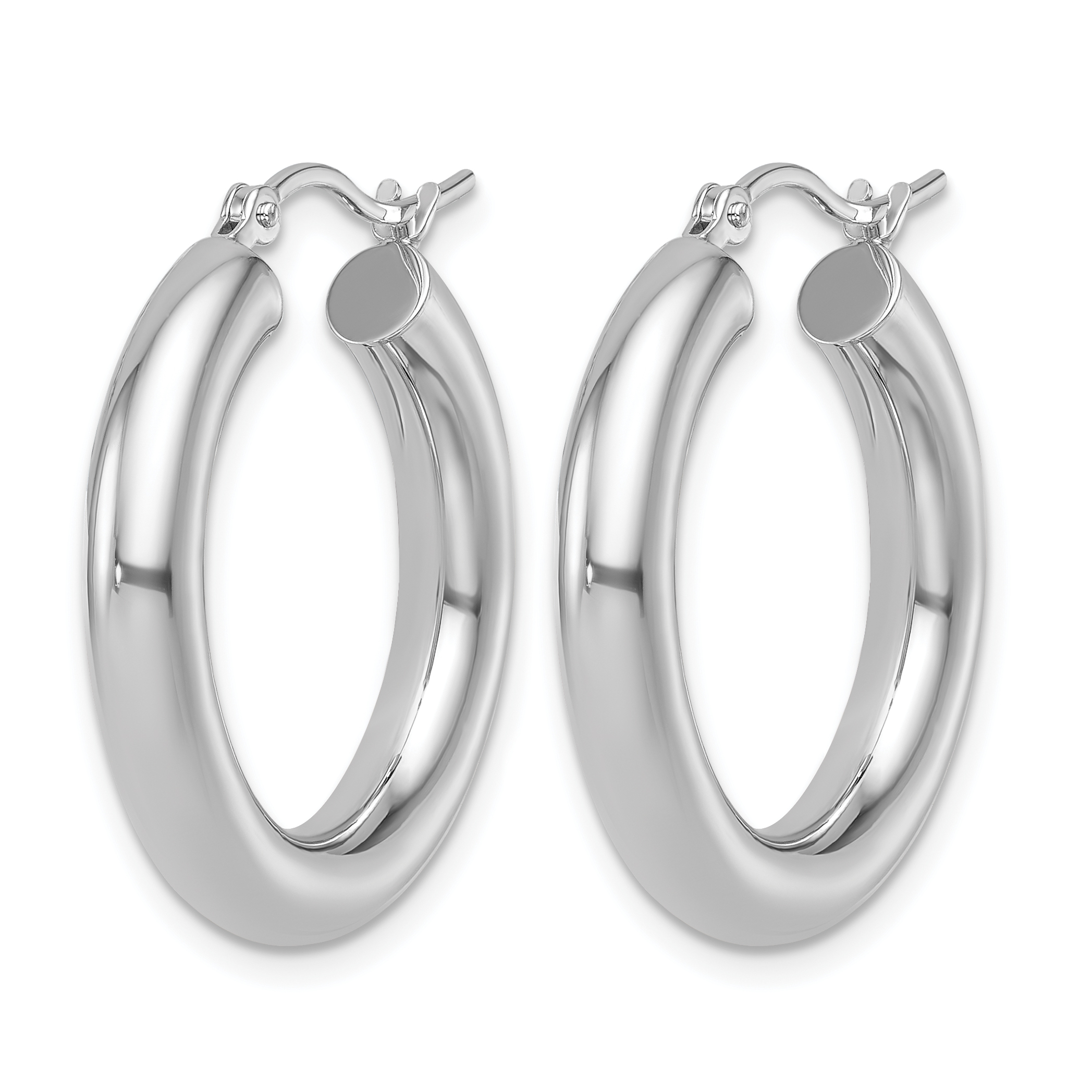  12 mm 10k White Gold Leslie's Gold Classic Polished Hoop Earrings  Unknown Friendly Weight 10K white gold - view 23