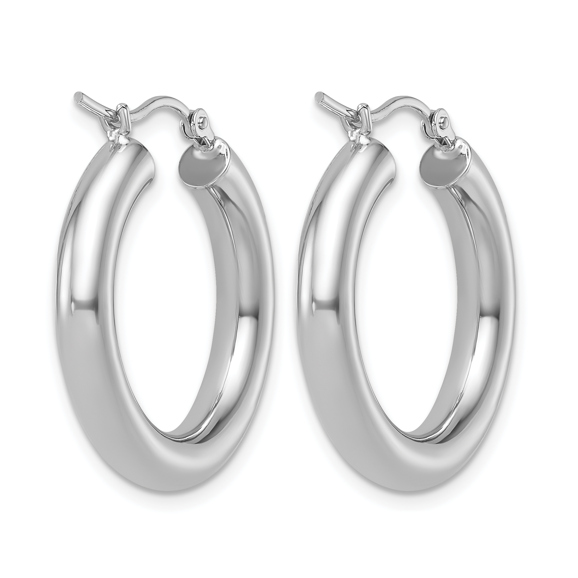  12 mm 10k White Gold Leslie's Gold Classic Polished Hoop Earrings  Unknown Friendly Weight 10K white gold - view 25