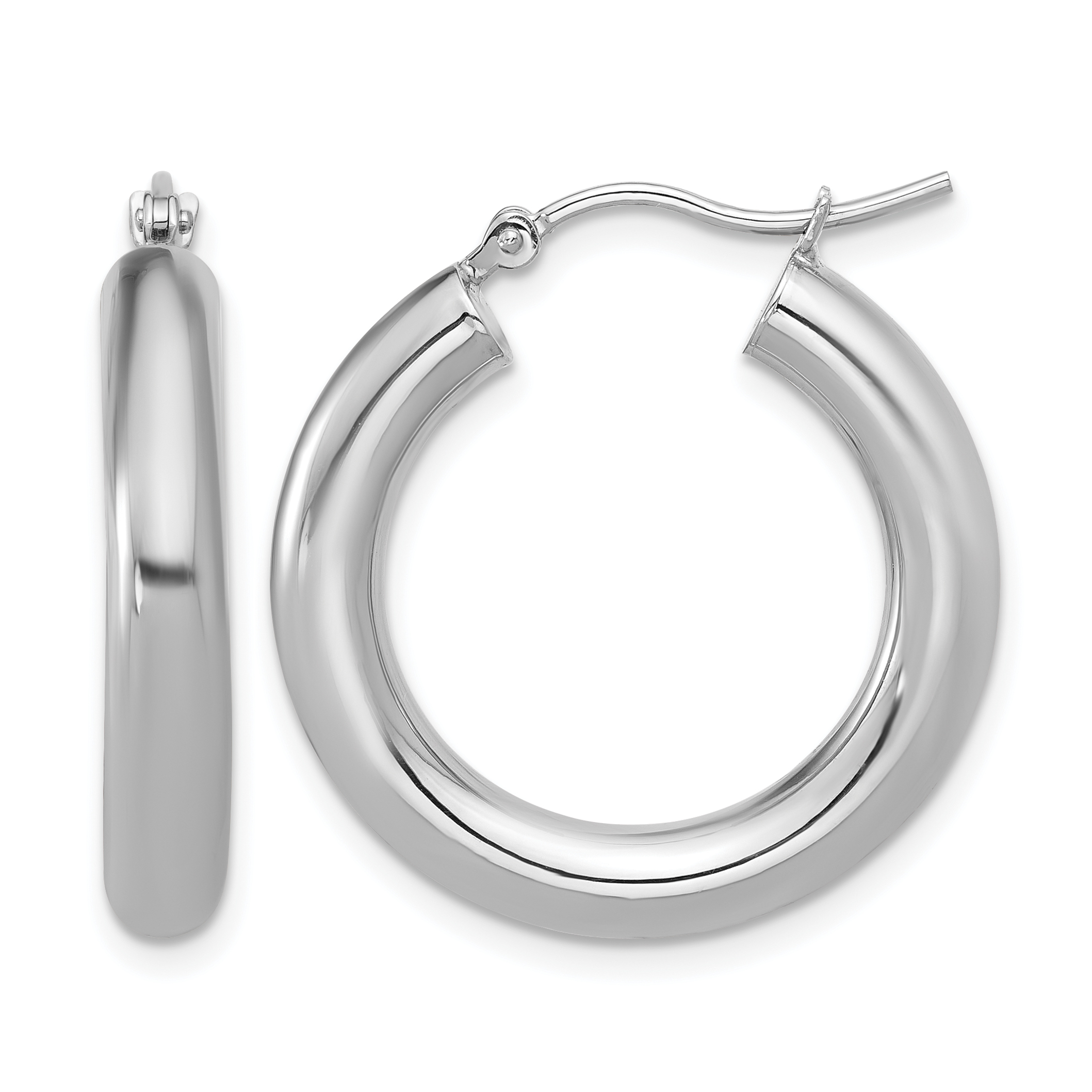  12 mm 10k White Gold Leslie's Gold Classic Polished Hoop Earrings  Unknown Friendly Weight 10K white gold - view 27