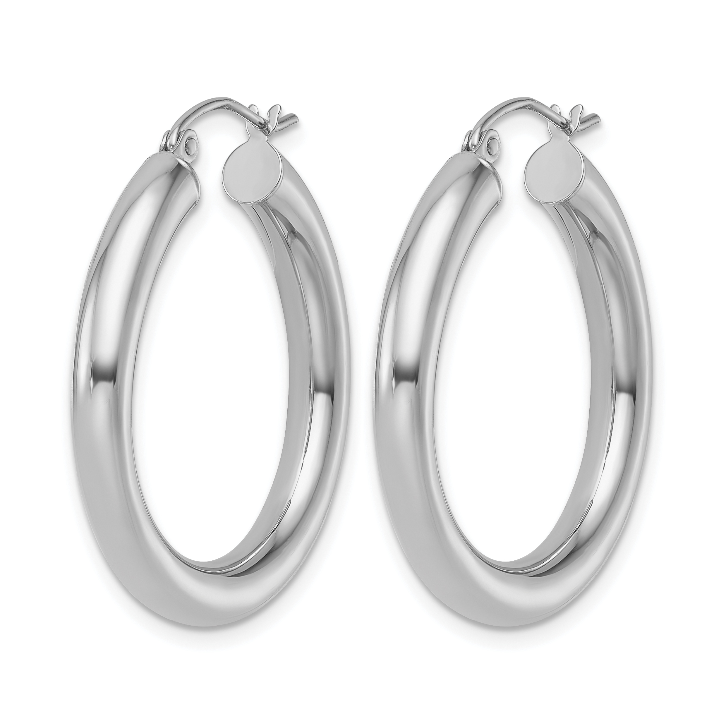  12 mm 10k White Gold Leslie's Gold Classic Polished Hoop Earrings  Unknown Friendly Weight 10K white gold - view 42