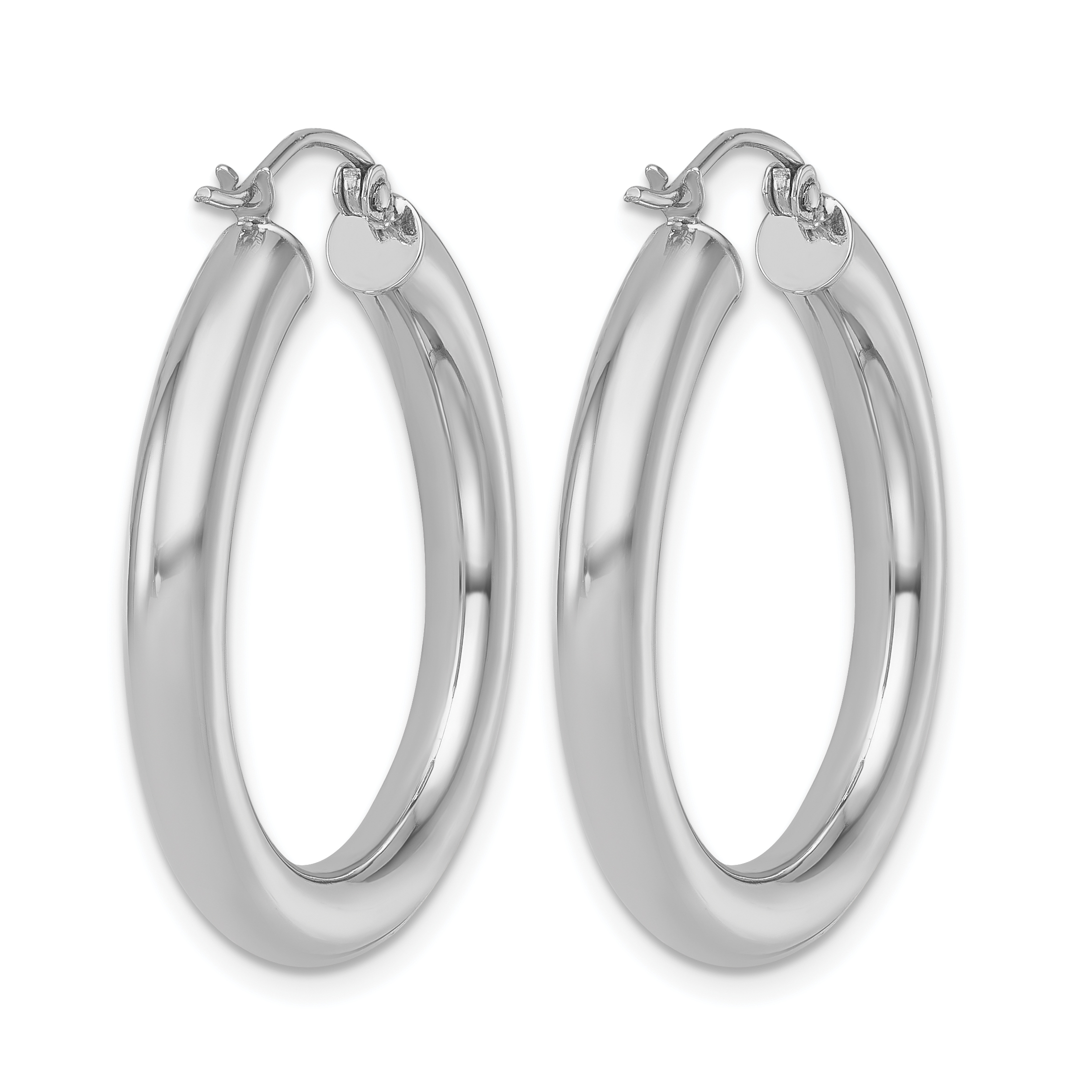  12 mm 10k White Gold Leslie's Gold Classic Polished Hoop Earrings  Unknown Friendly Weight 10K white gold - view 44