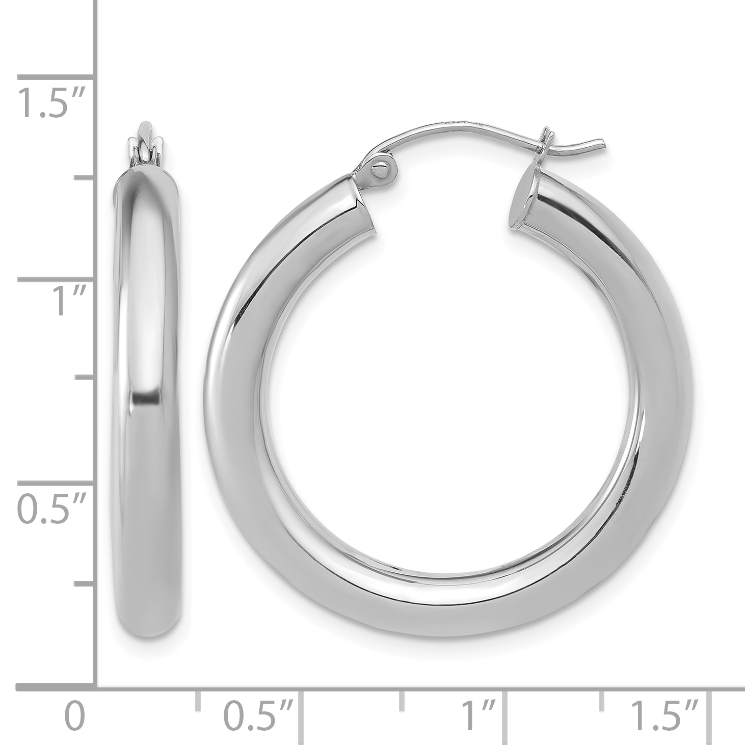  12 mm 10k White Gold Leslie's Gold Classic Polished Hoop Earrings  Unknown Friendly Weight 10K white gold - view 45