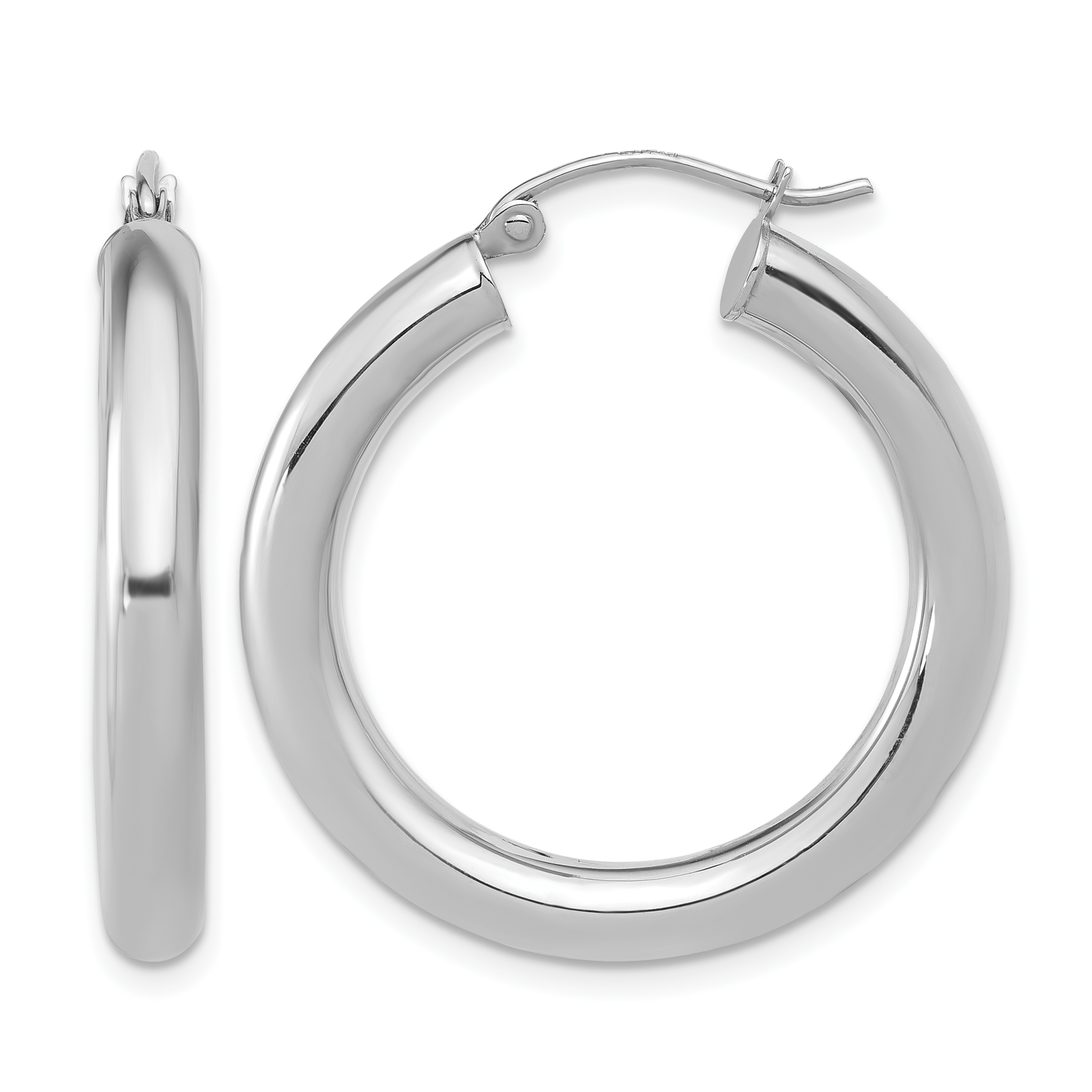  12 mm 10k White Gold Leslie's Gold Classic Polished Hoop Earrings  Unknown Friendly Weight 10K white gold - view 46
