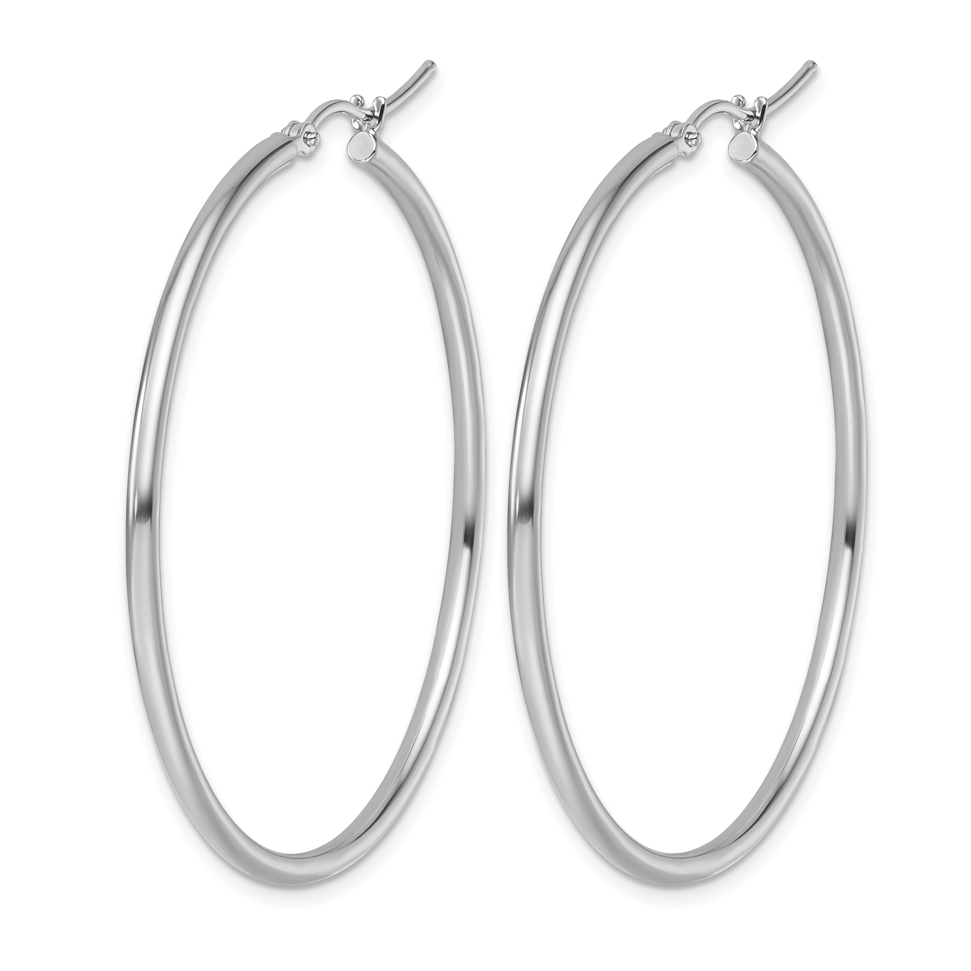  12 mm 10k White Gold Leslie's Gold Classic Polished Hoop Earrings  Unknown Friendly Weight 10K white gold - view 62