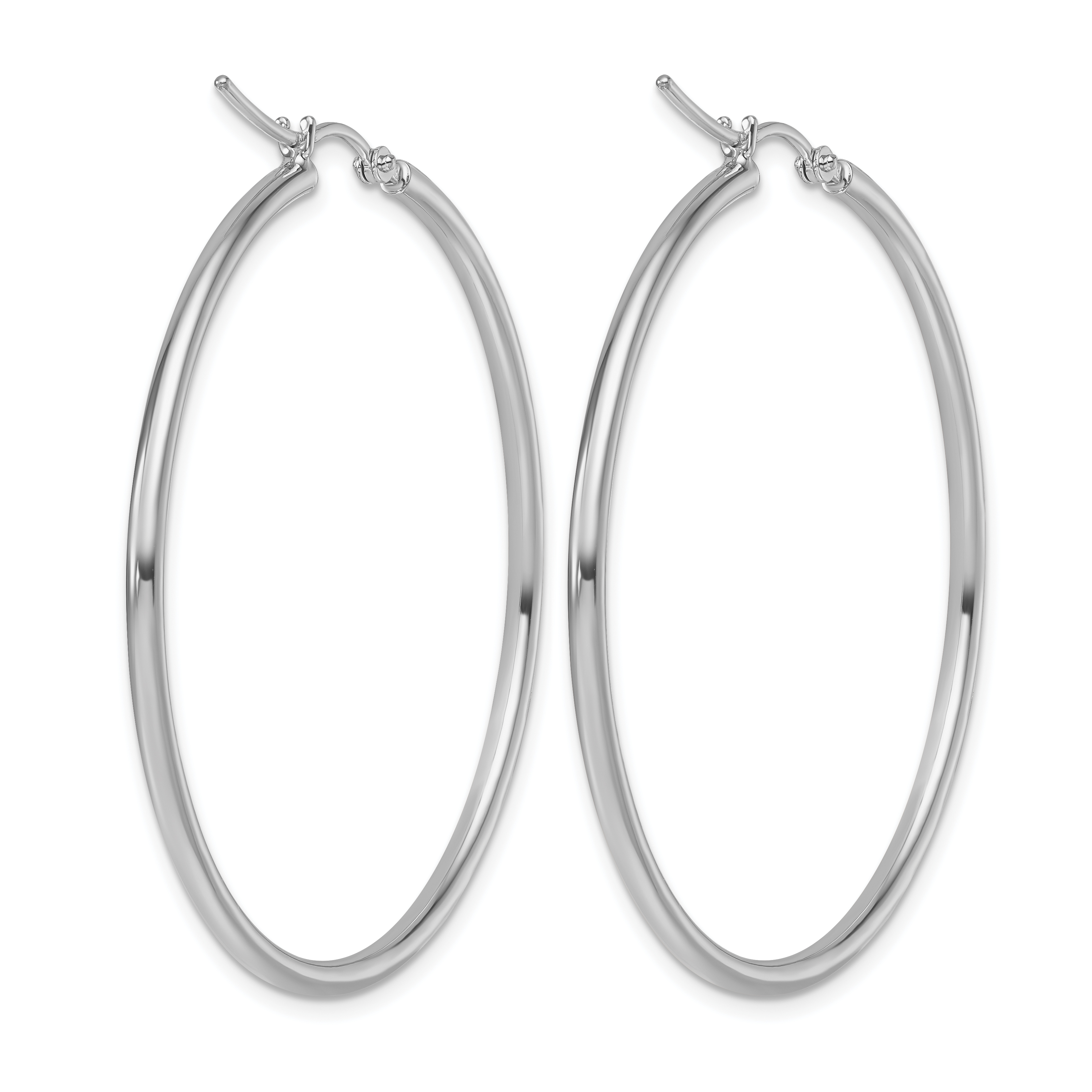  12 mm 10k White Gold Leslie's Gold Classic Polished Hoop Earrings  Unknown Friendly Weight 10K white gold - view 64