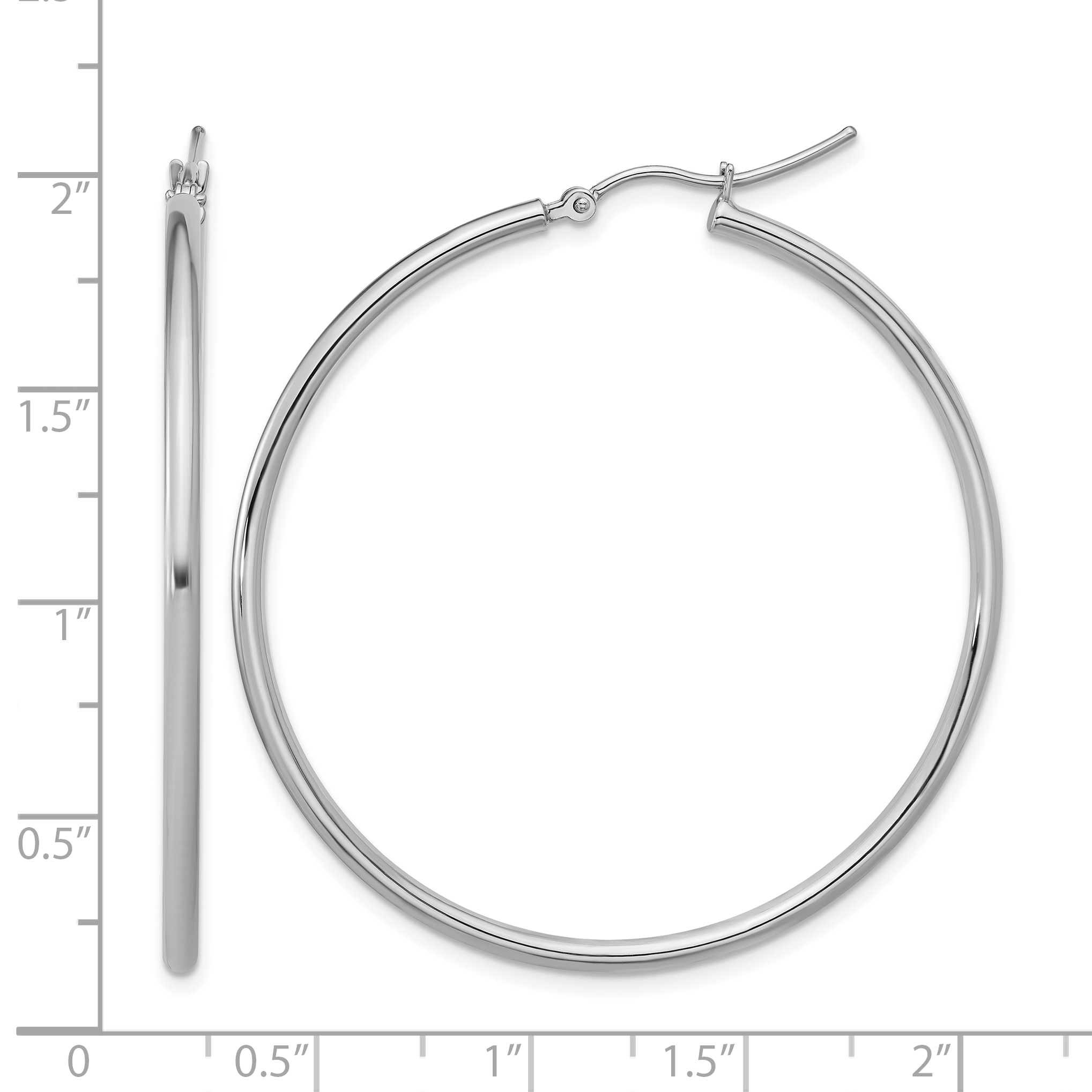  12 mm 10k White Gold Leslie's Gold Classic Polished Hoop Earrings  Unknown Friendly Weight 10K white gold - view 65