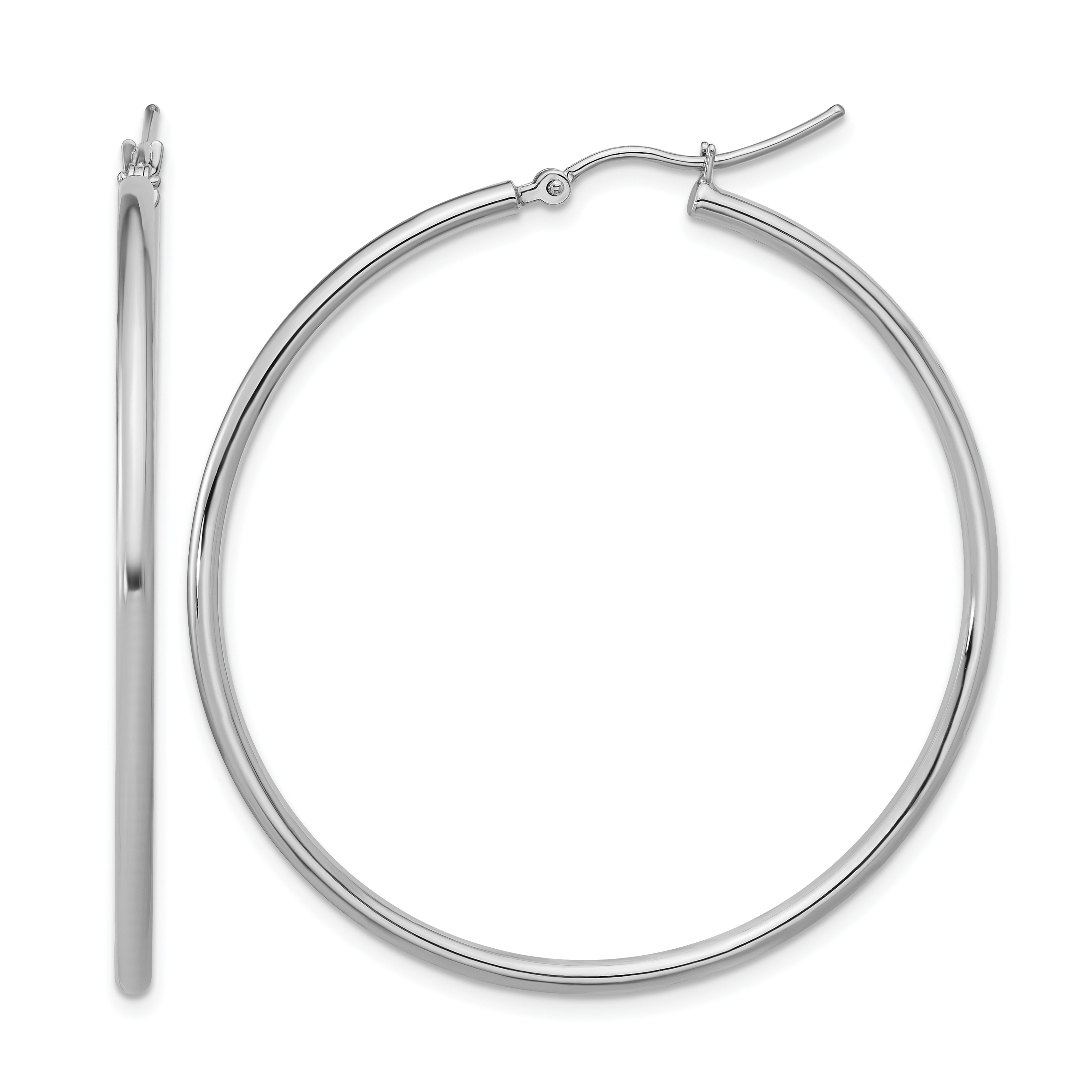  12 mm 10k White Gold Leslie's Gold Classic Polished Hoop Earrings  Unknown Friendly Weight 10K white gold - view 66