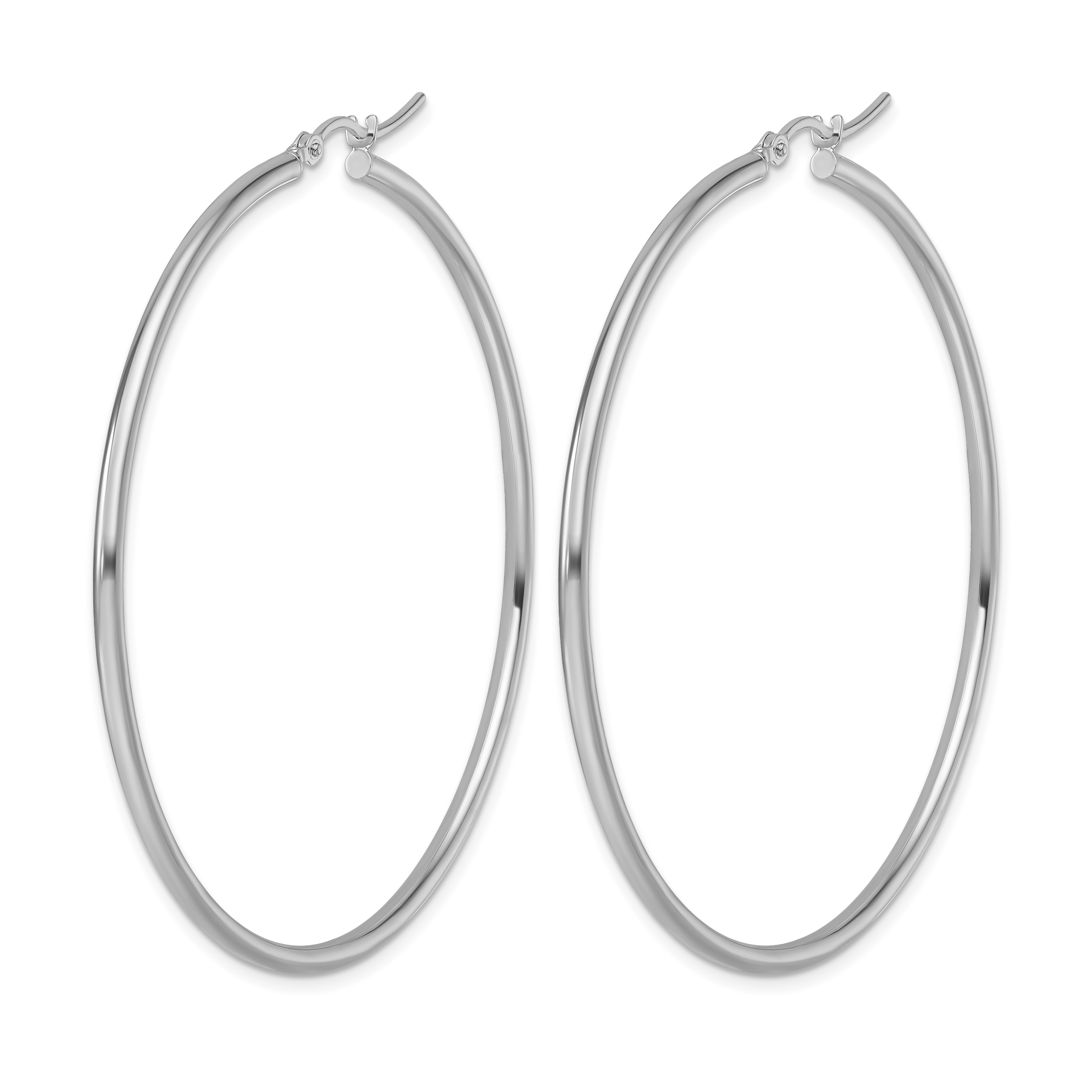  12 mm 10k White Gold Leslie's Gold Classic Polished Hoop Earrings  Unknown Friendly Weight 10K white gold - view 72