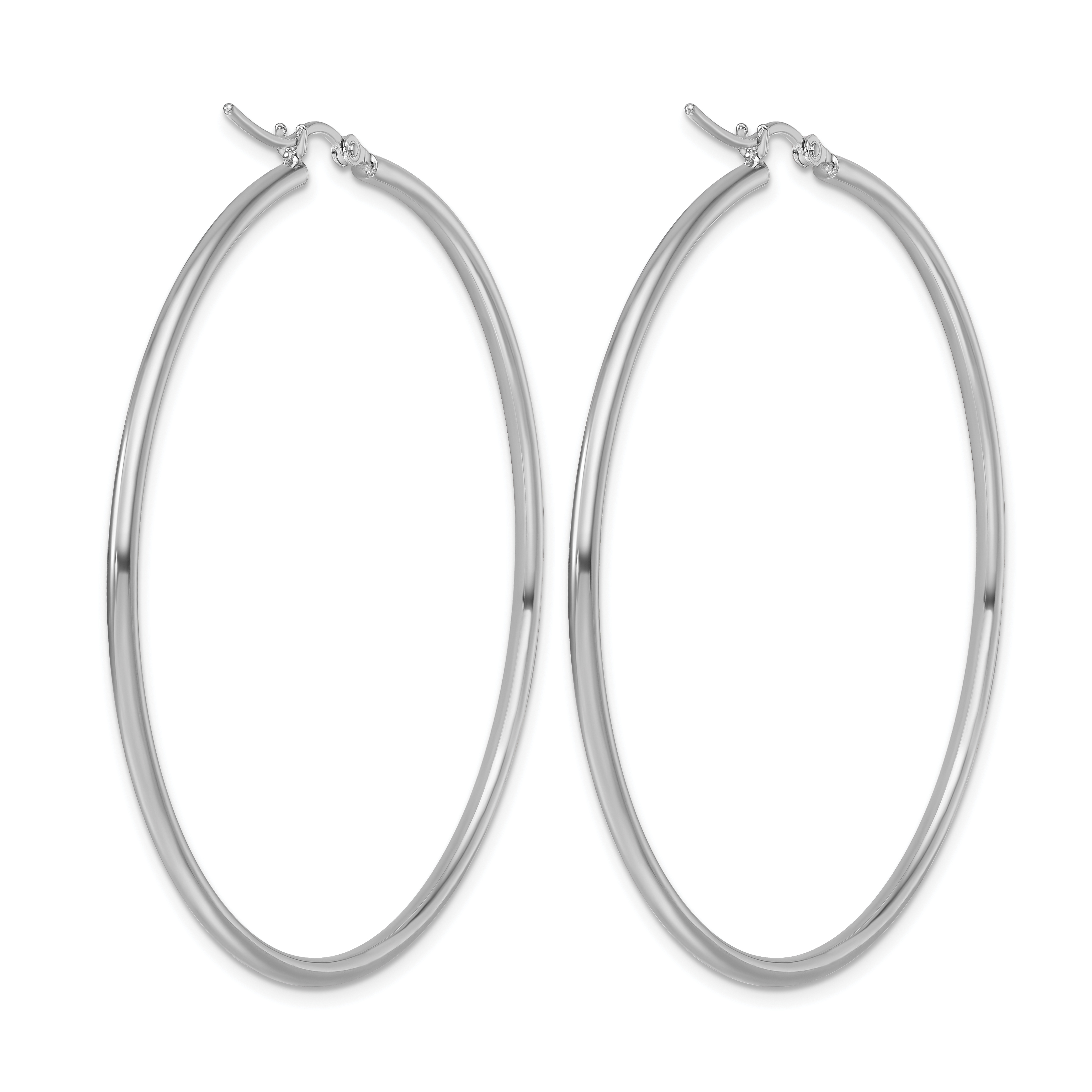  12 mm 10k White Gold Leslie's Gold Classic Polished Hoop Earrings  Unknown Friendly Weight 10K white gold - view 74