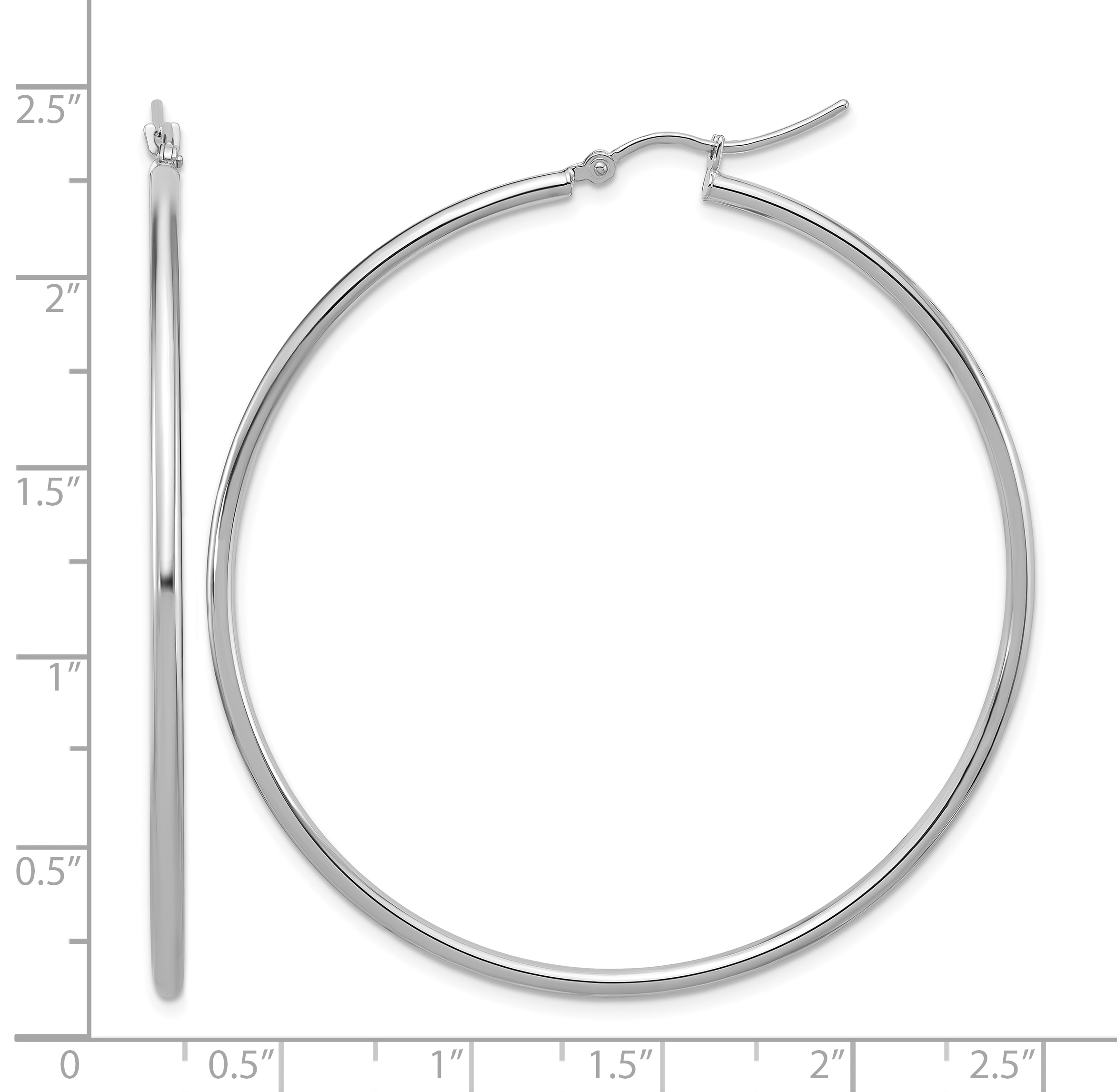  12 mm 10k White Gold Leslie's Gold Classic Polished Hoop Earrings  Unknown Friendly Weight 10K white gold - view 75
