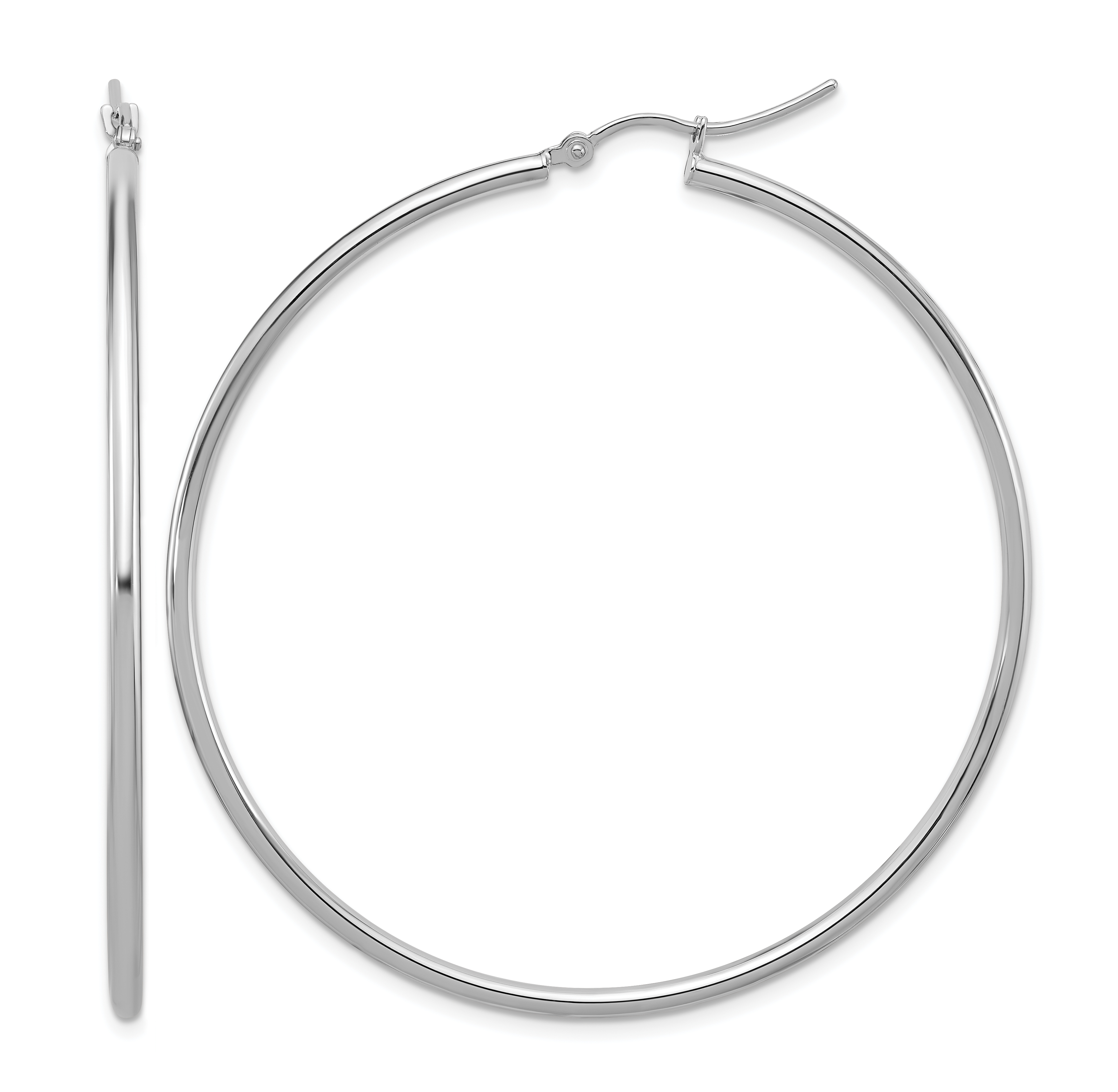  12 mm 10k White Gold Leslie's Gold Classic Polished Hoop Earrings  Unknown Friendly Weight 10K white gold - view 76