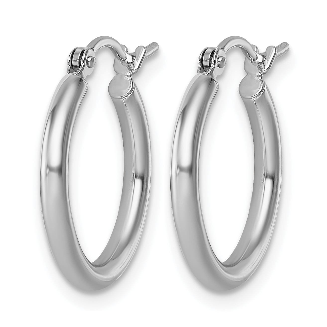  12 mm 10k White Gold Leslie's Gold Classic Polished Hoop Earrings  Unknown Friendly Weight 10K white gold - view 9