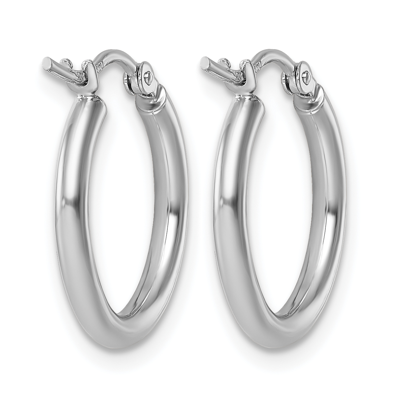  12 mm 10k White Gold Leslie's Gold Classic Polished Hoop Earrings  Unknown Friendly Weight 10K white gold - view 11