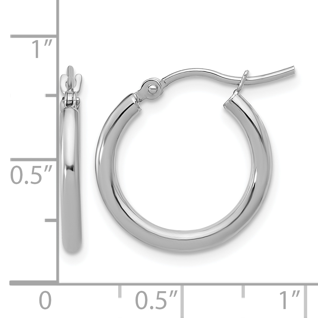  12 mm 10k White Gold Leslie's Gold Classic Polished Hoop Earrings  Unknown Friendly Weight 10K white gold - view 12