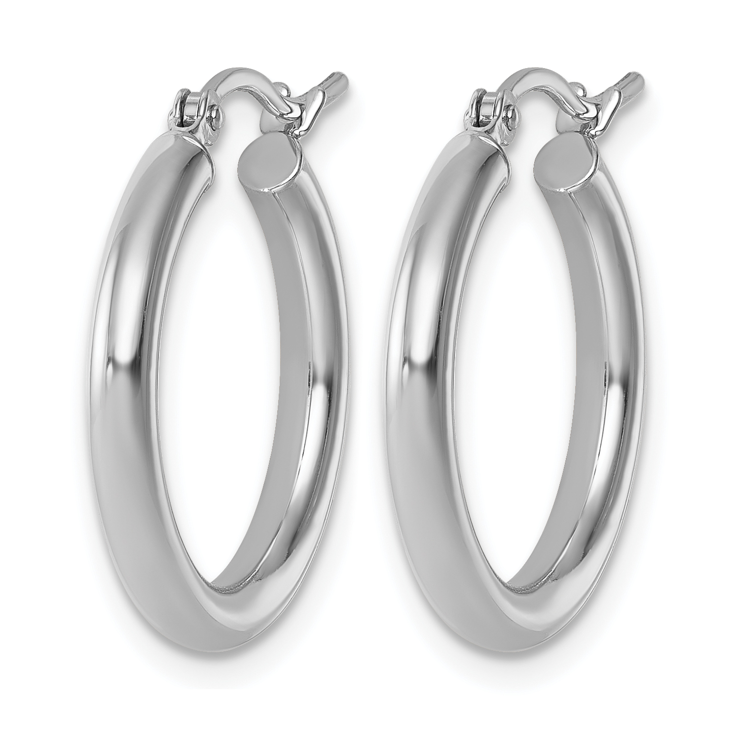  12 mm 10k White Gold Leslie's Gold Classic Polished Hoop Earrings  Unknown Friendly Weight 10K white gold - view 19