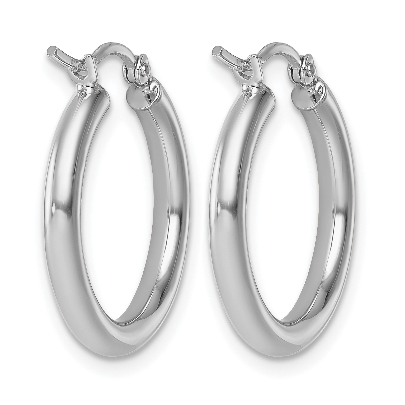  12 mm 10k White Gold Leslie's Gold Classic Polished Hoop Earrings  Unknown Friendly Weight 10K white gold - view 20