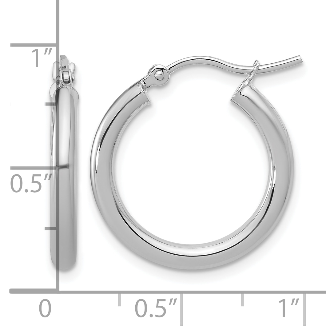  12 mm 10k White Gold Leslie's Gold Classic Polished Hoop Earrings  Unknown Friendly Weight 10K white gold - view 21
