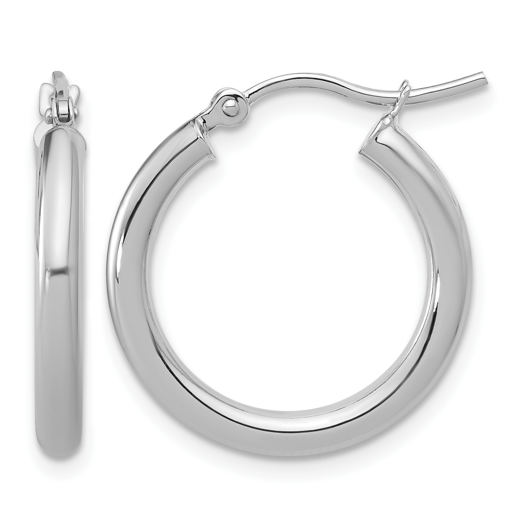  12 mm 10k White Gold Leslie's Gold Classic Polished Hoop Earrings  Unknown Friendly Weight 10K white gold - view 22