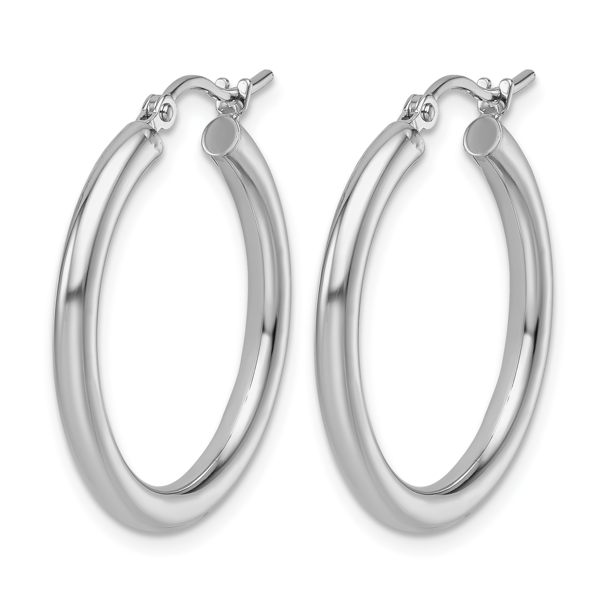  12 mm 10k White Gold Leslie's Gold Classic Polished Hoop Earrings  Unknown Friendly Weight 10K white gold - view 28