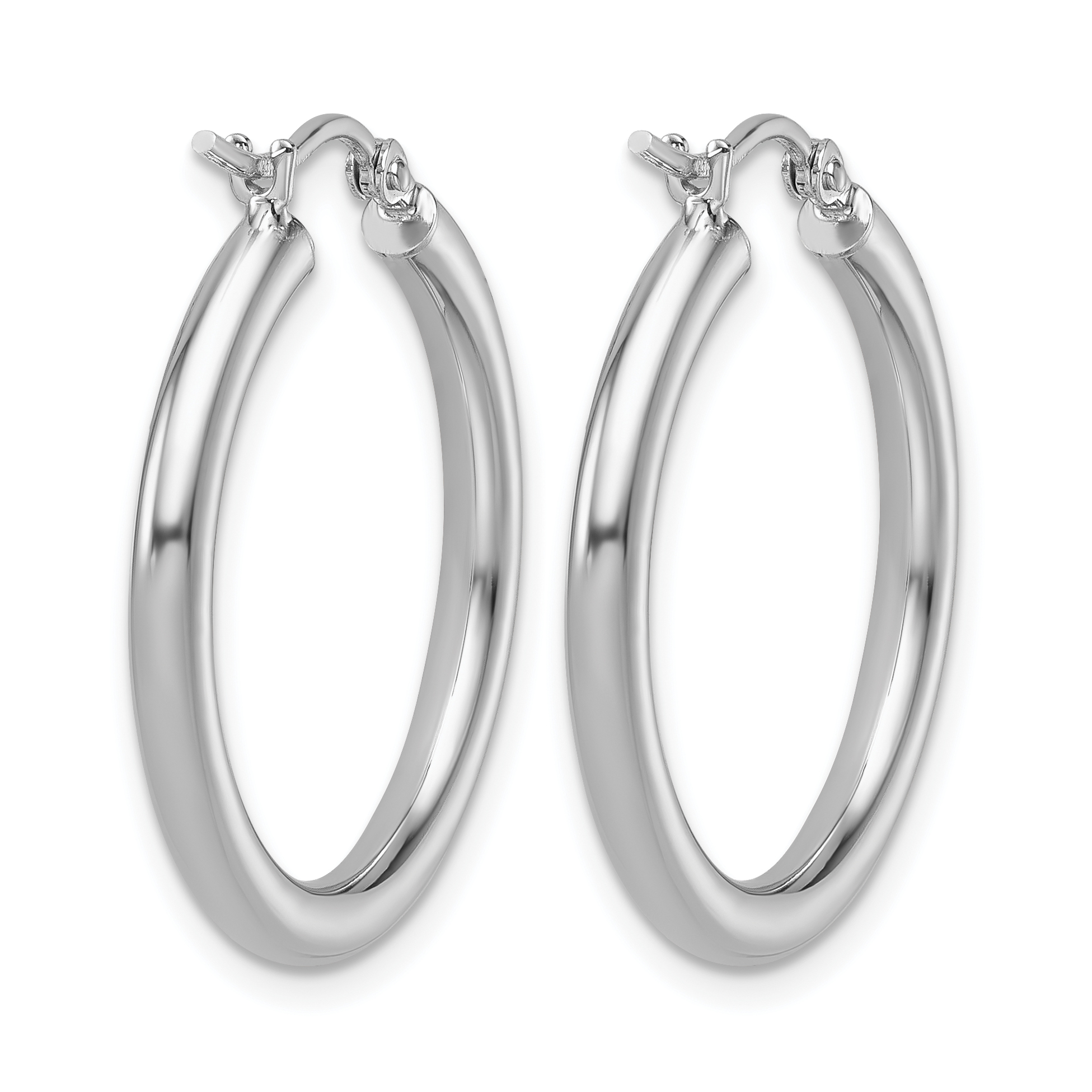  12 mm 10k White Gold Leslie's Gold Classic Polished Hoop Earrings  Unknown Friendly Weight 10K white gold - view 29