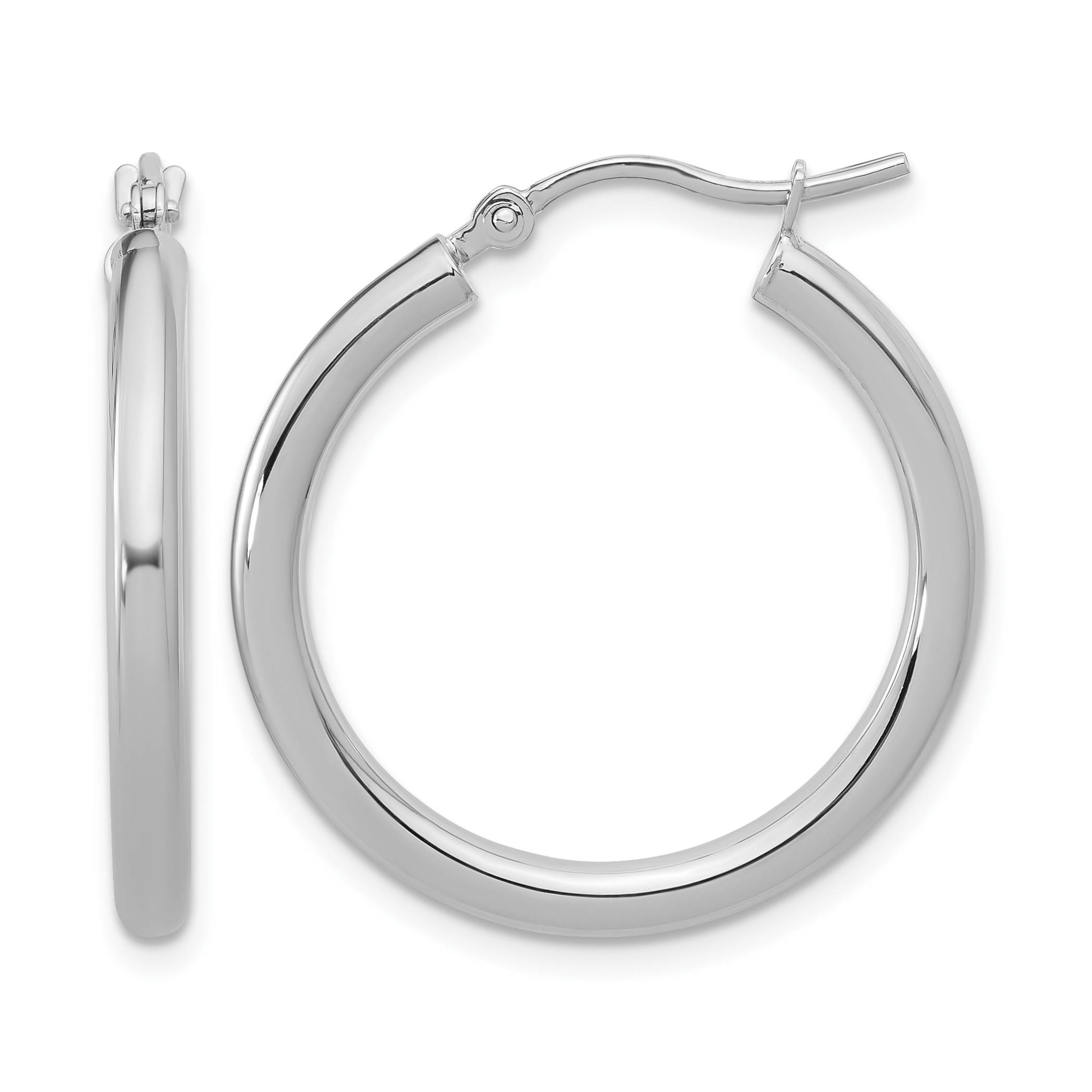  12 mm 10k White Gold Leslie's Gold Classic Polished Hoop Earrings  Unknown Friendly Weight 10K white gold - view 31