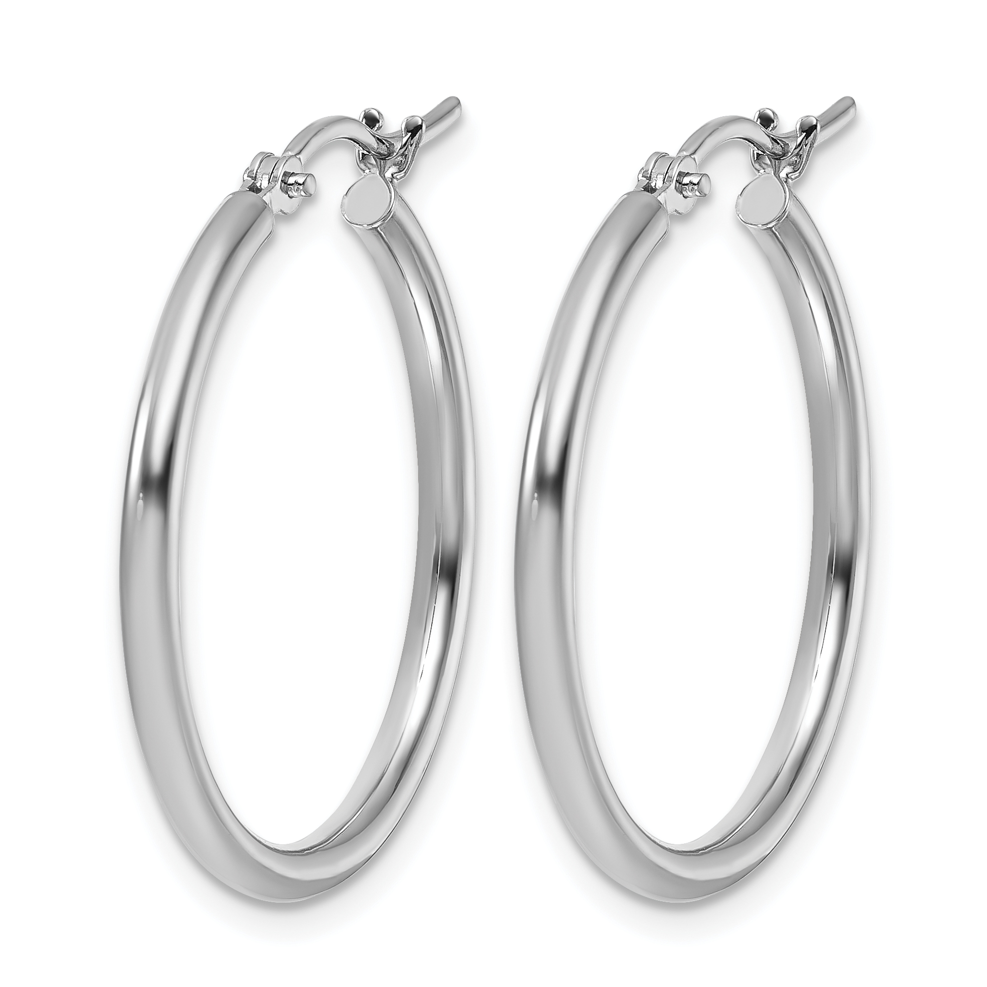  12 mm 10k White Gold Leslie's Gold Classic Polished Hoop Earrings  Unknown Friendly Weight 10K white gold - view 32