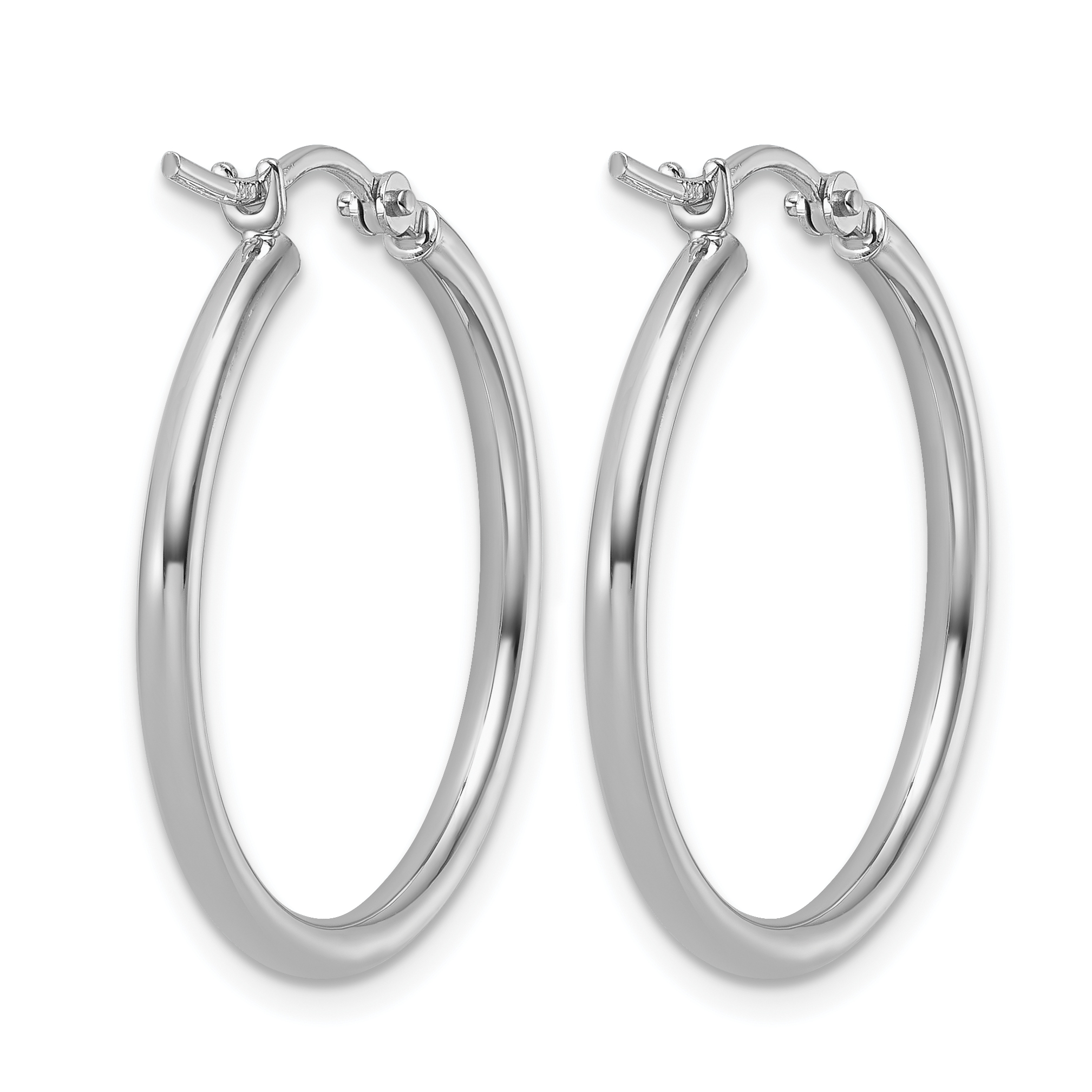  12 mm 10k White Gold Leslie's Gold Classic Polished Hoop Earrings  Unknown Friendly Weight 10K white gold - view 34