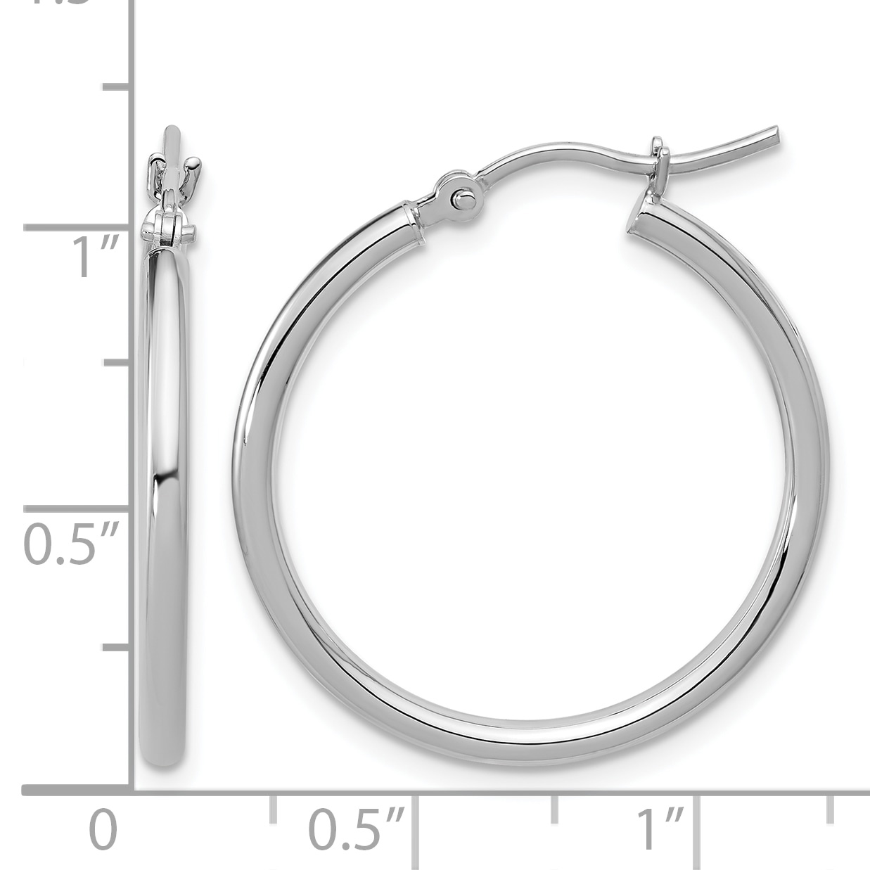  12 mm 10k White Gold Leslie's Gold Classic Polished Hoop Earrings  Unknown Friendly Weight 10K white gold - view 35