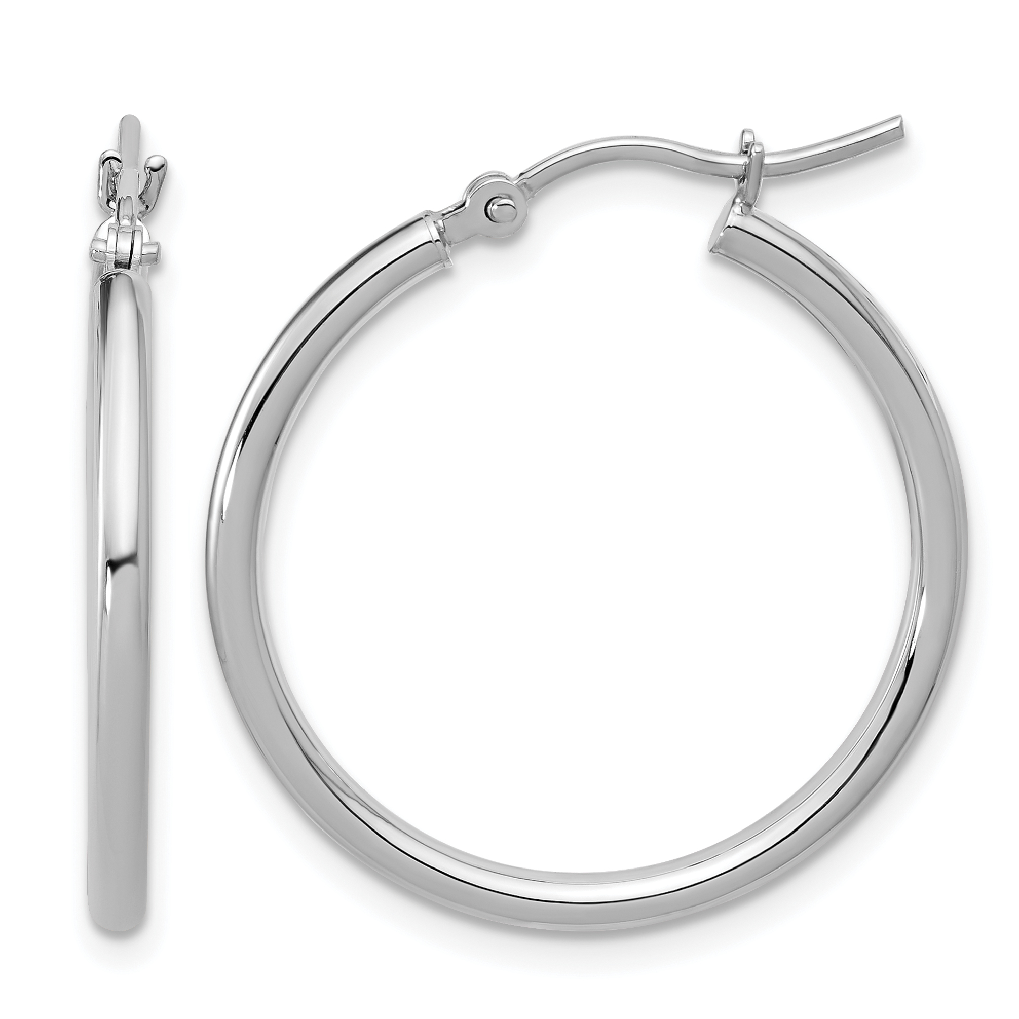 12 mm 10k White Gold Leslie's Gold Classic Polished Hoop Earrings  Unknown Friendly Weight 10K white gold - view 36