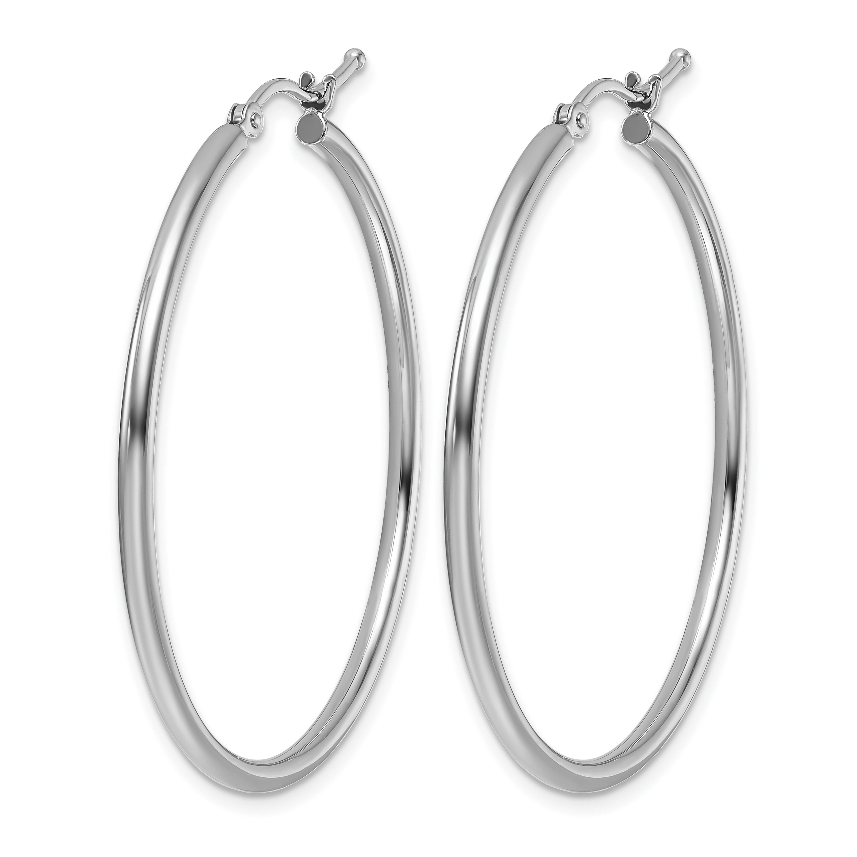  12 mm 10k White Gold Leslie's Gold Classic Polished Hoop Earrings  Unknown Friendly Weight 10K white gold - view 57