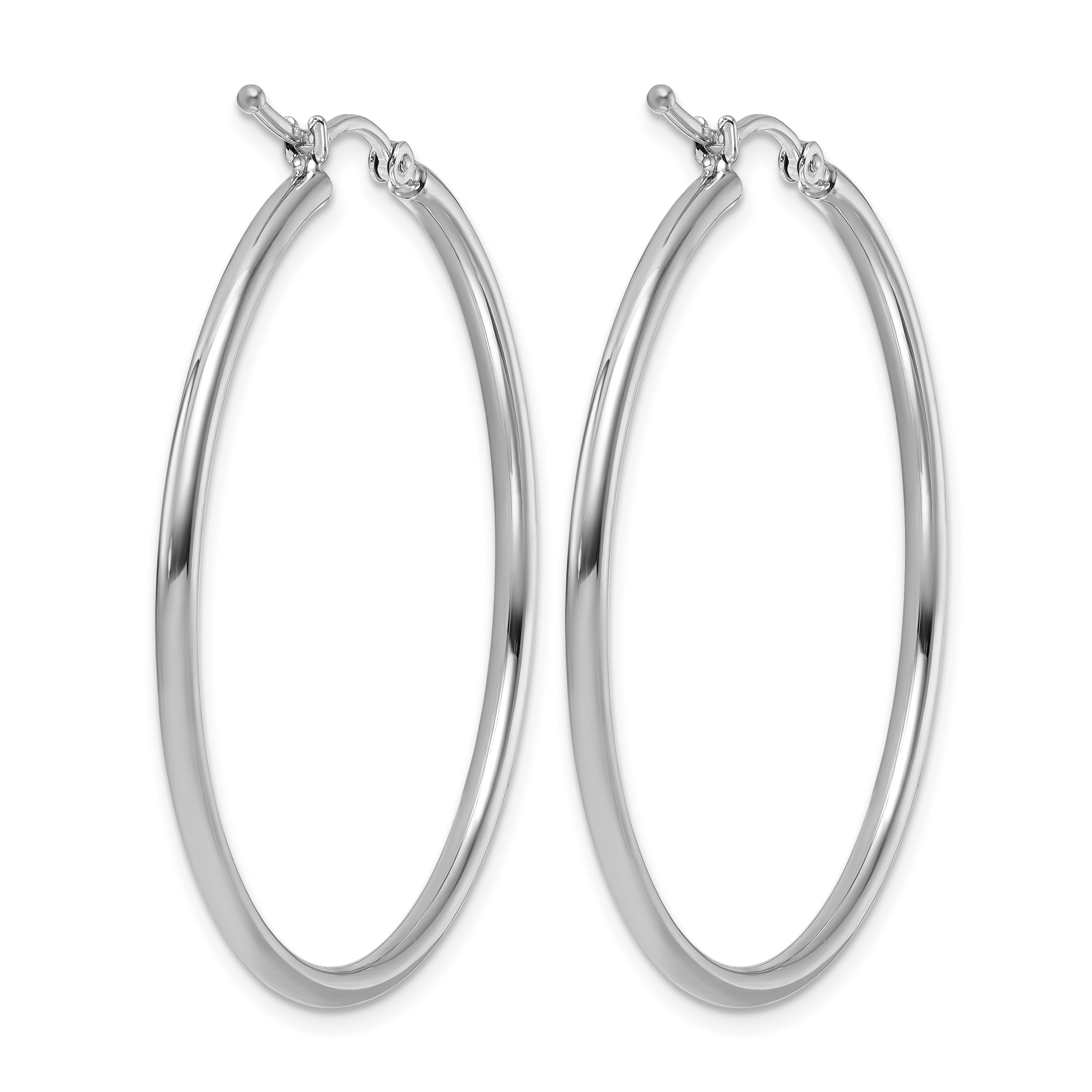  12 mm 10k White Gold Leslie's Gold Classic Polished Hoop Earrings  Unknown Friendly Weight 10K white gold - view 59