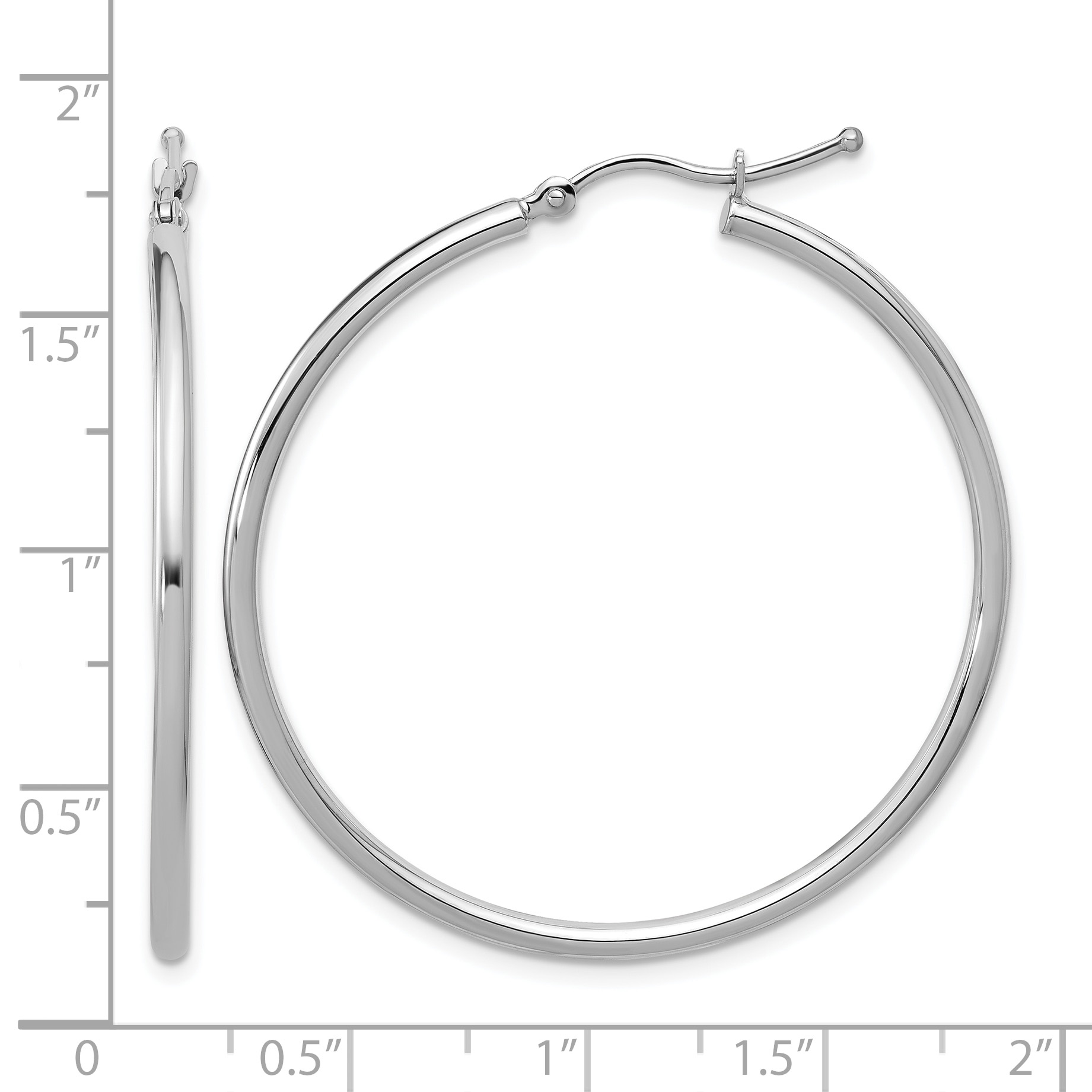  12 mm 10k White Gold Leslie's Gold Classic Polished Hoop Earrings  Unknown Friendly Weight 10K white gold - view 60