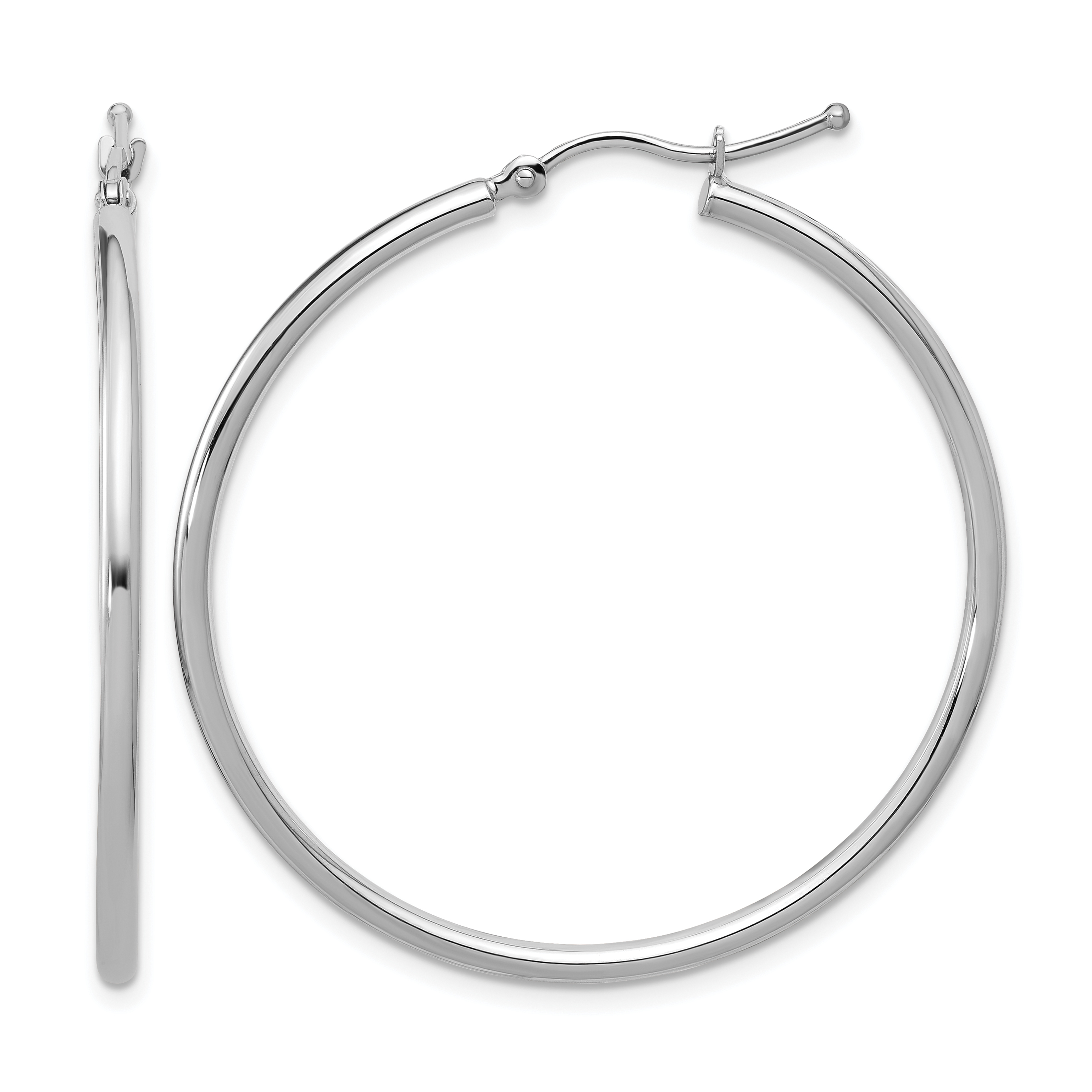  12 mm 10k White Gold Leslie's Gold Classic Polished Hoop Earrings  Unknown Friendly Weight 10K white gold - view 61