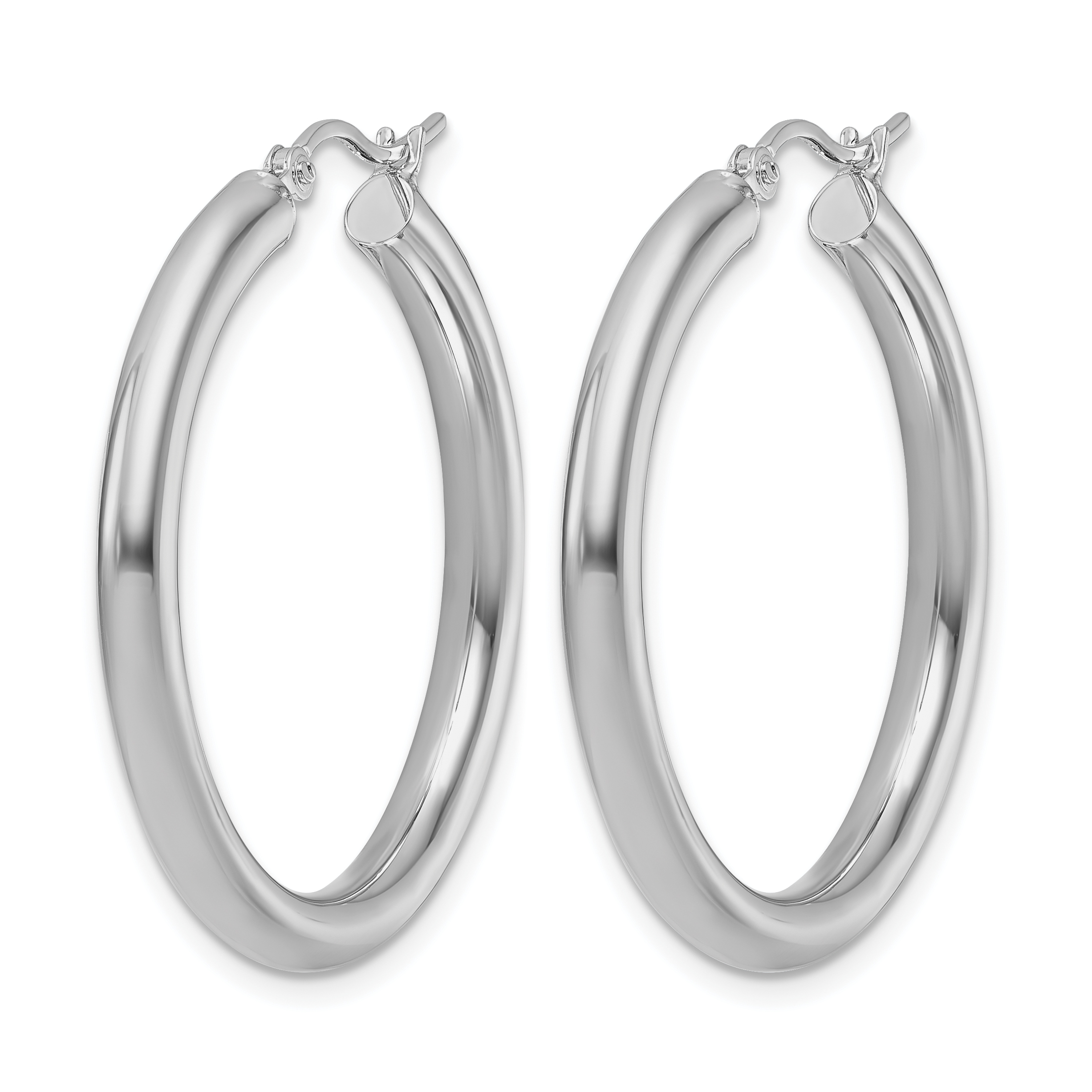  12 mm 10k White Gold Leslie's Gold Classic Polished Hoop Earrings  Unknown Friendly Weight 10K white gold - view 47