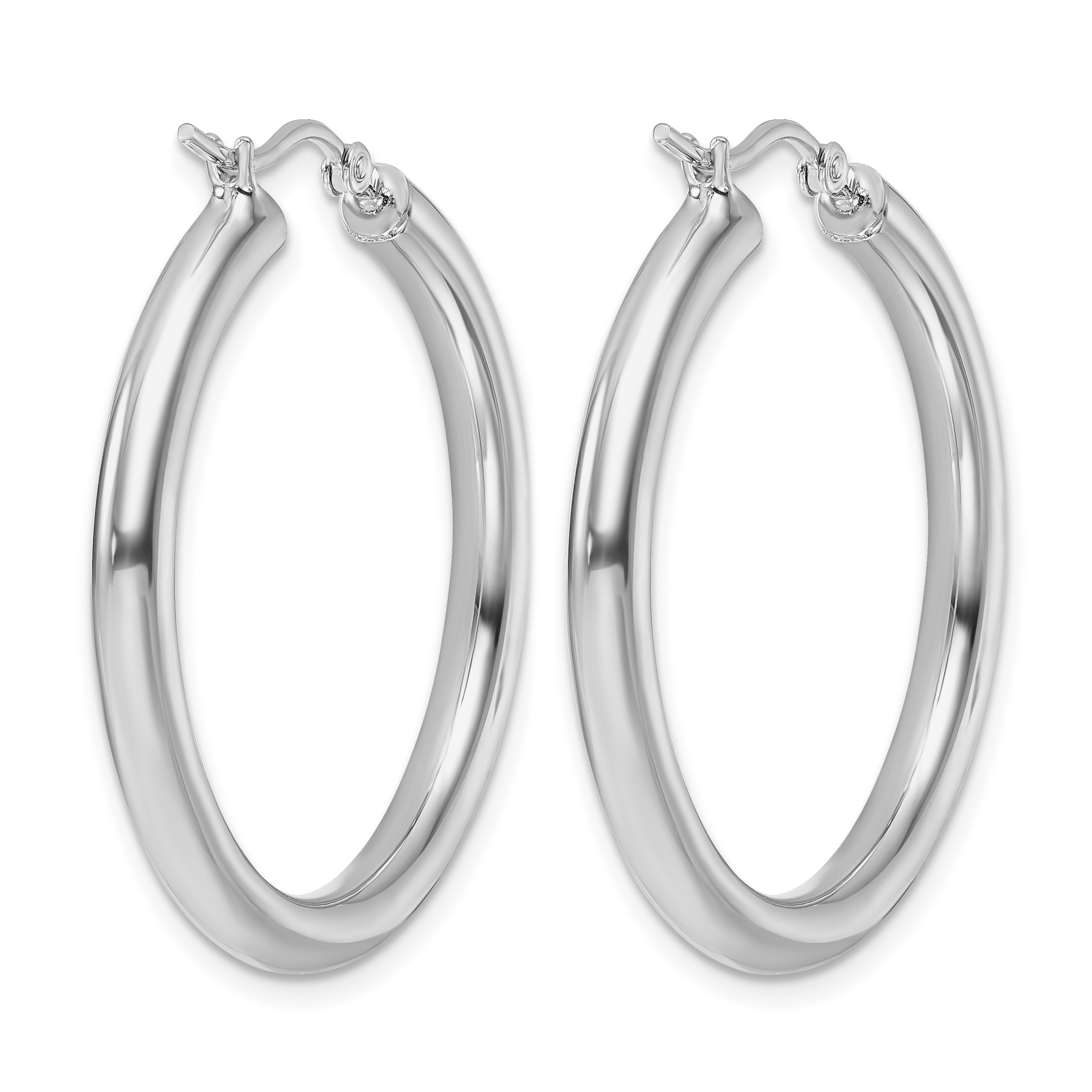  12 mm 10k White Gold Leslie's Gold Classic Polished Hoop Earrings  Unknown Friendly Weight 10K white gold - view 49