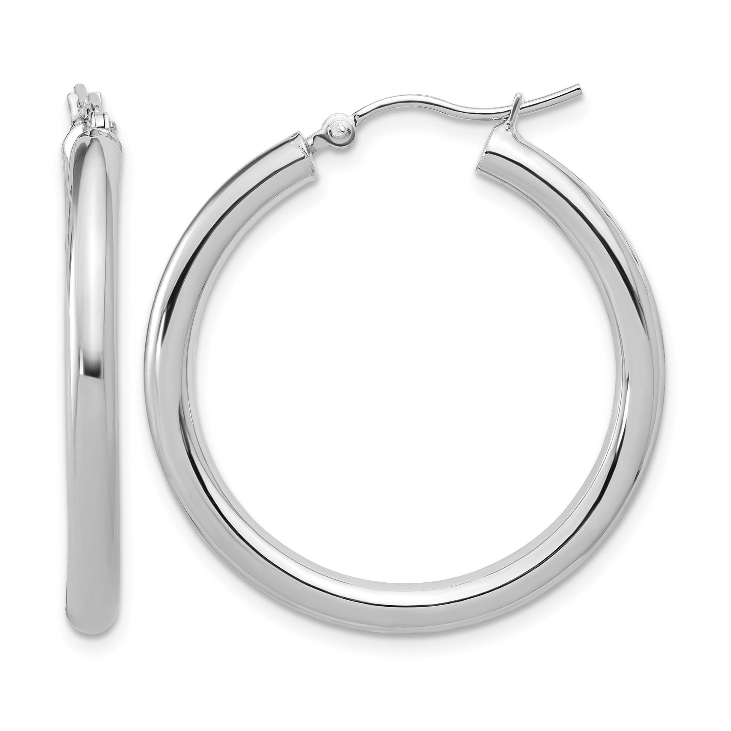  12 mm 10k White Gold Leslie's Gold Classic Polished Hoop Earrings  Unknown Friendly Weight 10K white gold - view 51