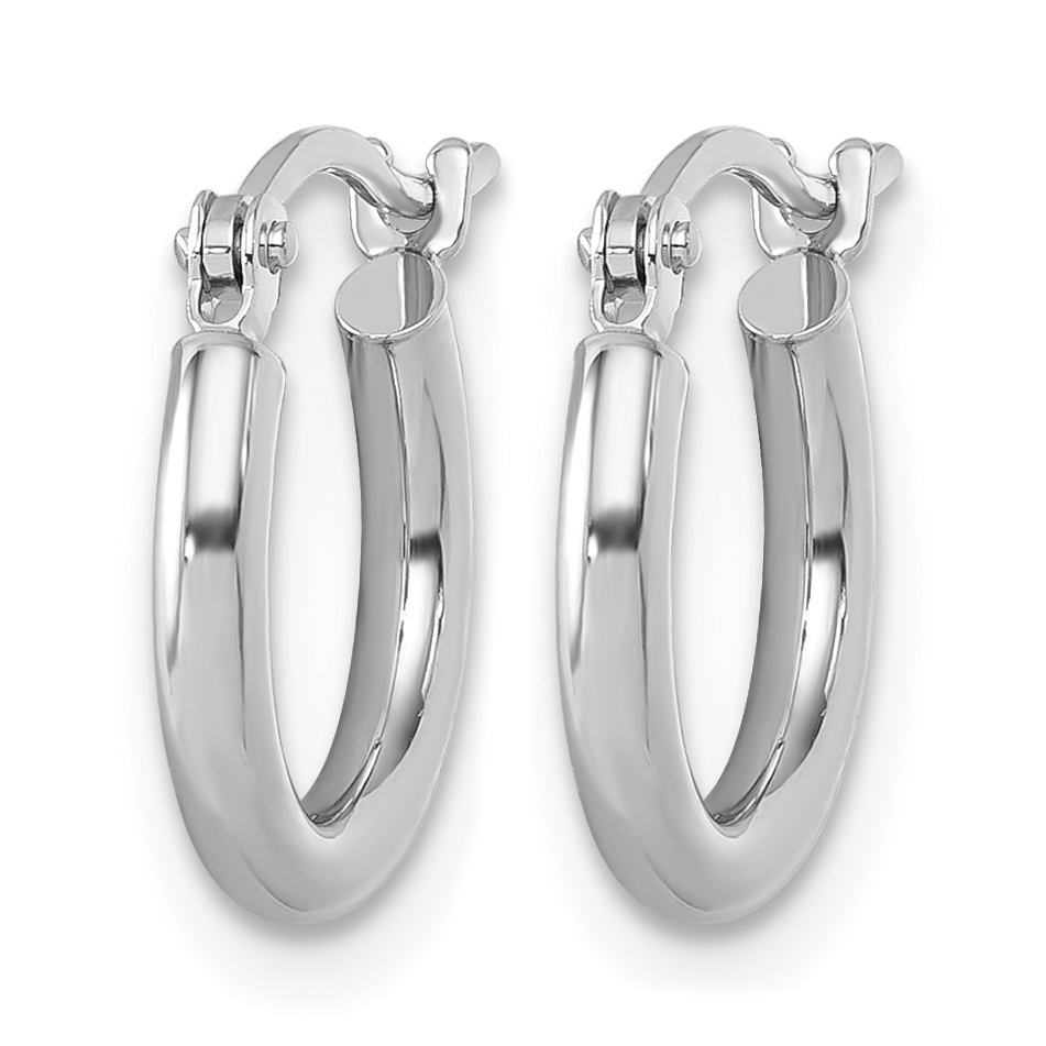  12 mm 10k White Gold Leslie's Gold Classic Polished Hoop Earrings  Unknown Friendly Weight 10K white gold