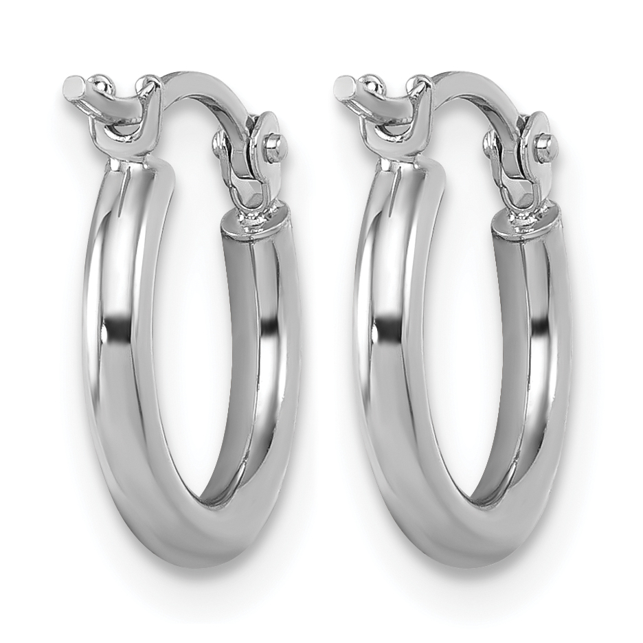  12 mm 10k White Gold Leslie's Gold Classic Polished Hoop Earrings  Unknown Friendly Weight 10K white gold - view 3