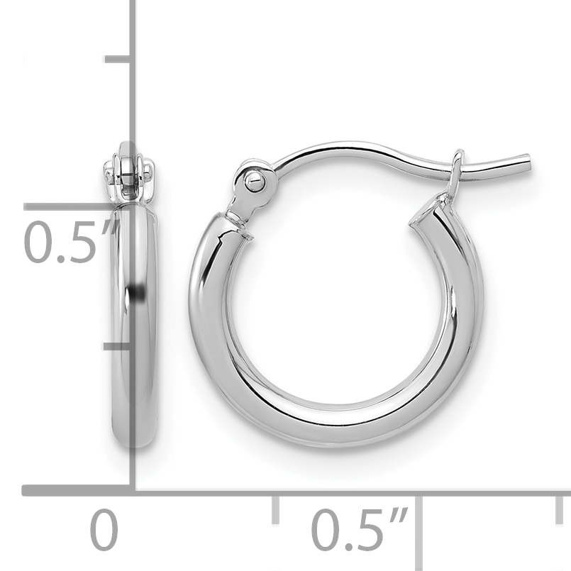  12 mm 10k White Gold Leslie's Gold Classic Polished Hoop Earrings  Unknown Friendly Weight 10K white gold - view 4