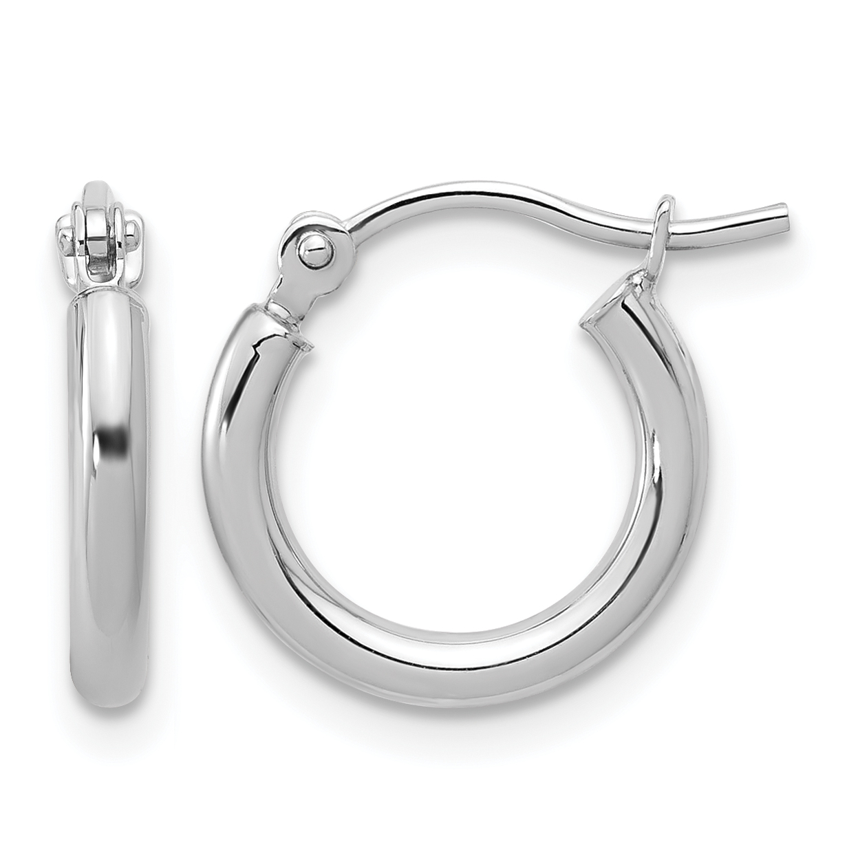  12 mm 10k White Gold Leslie's Gold Classic Polished Hoop Earrings  Unknown Friendly Weight 10K white gold - view 5