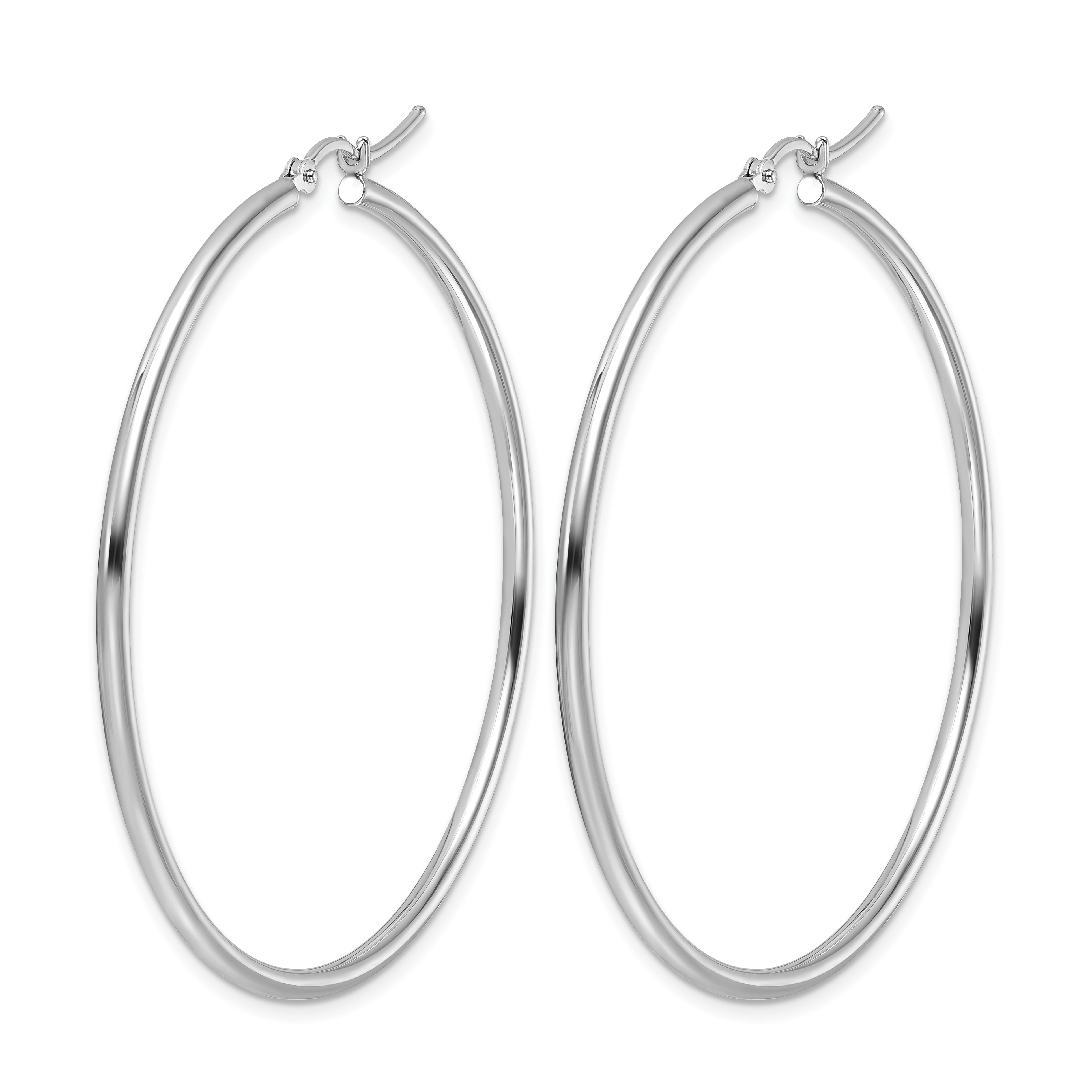  12 mm 10k White Gold Leslie's Gold Classic Polished Hoop Earrings  Unknown Friendly Weight 10K white gold - view 67