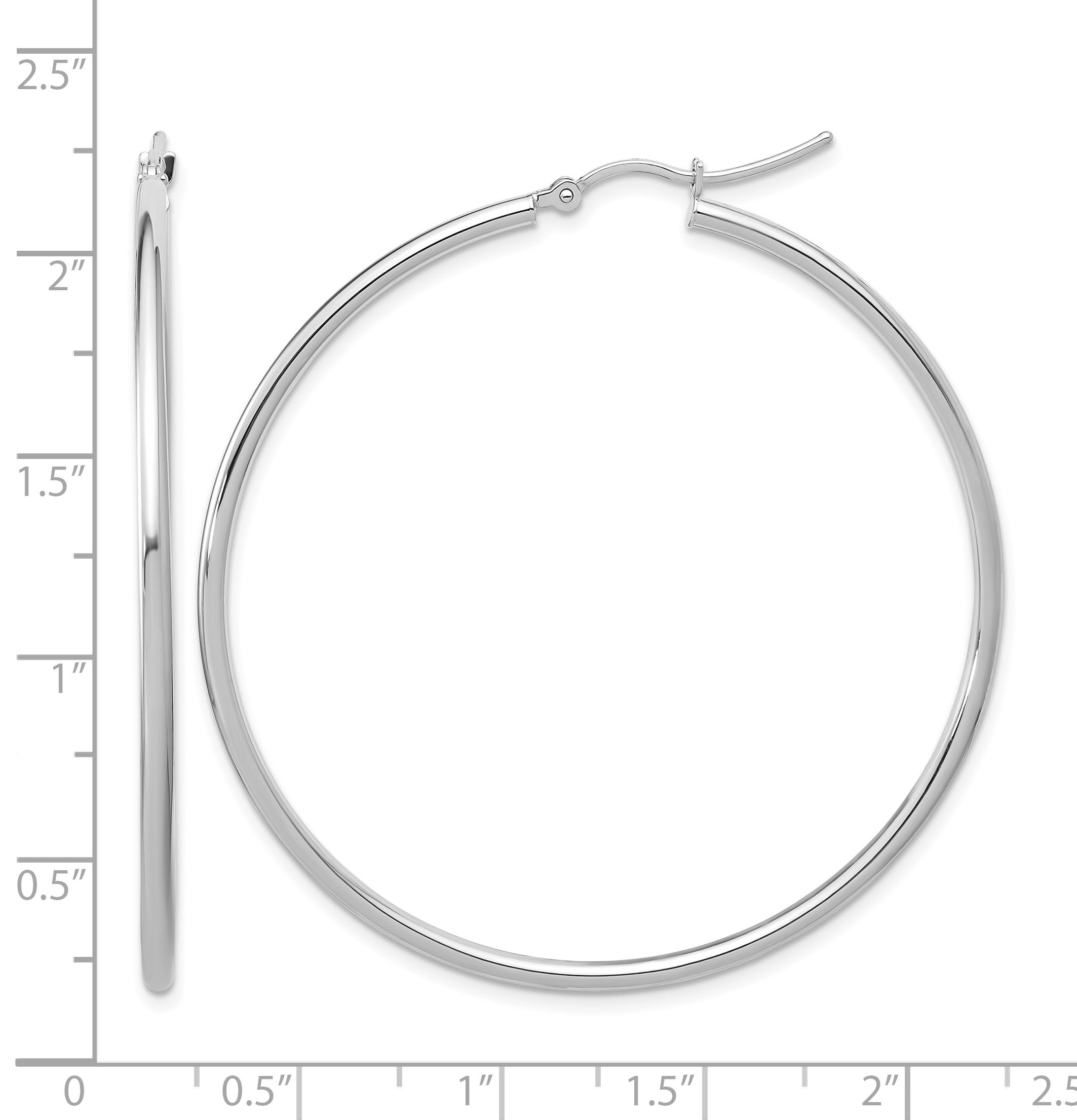  12 mm 10k White Gold Leslie's Gold Classic Polished Hoop Earrings  Unknown Friendly Weight 10K white gold - view 70