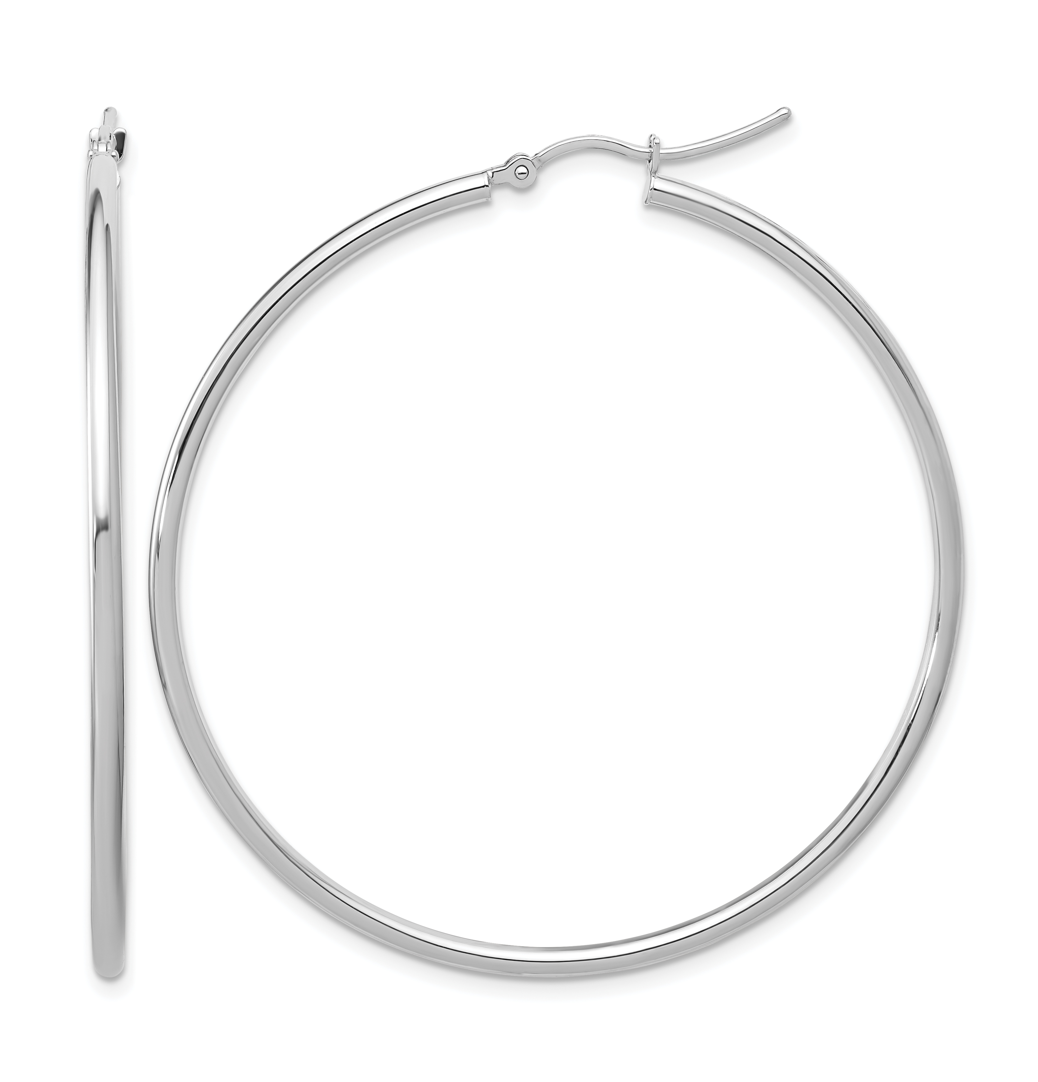  12 mm 10k White Gold Leslie's Gold Classic Polished Hoop Earrings  Unknown Friendly Weight 10K white gold - view 71