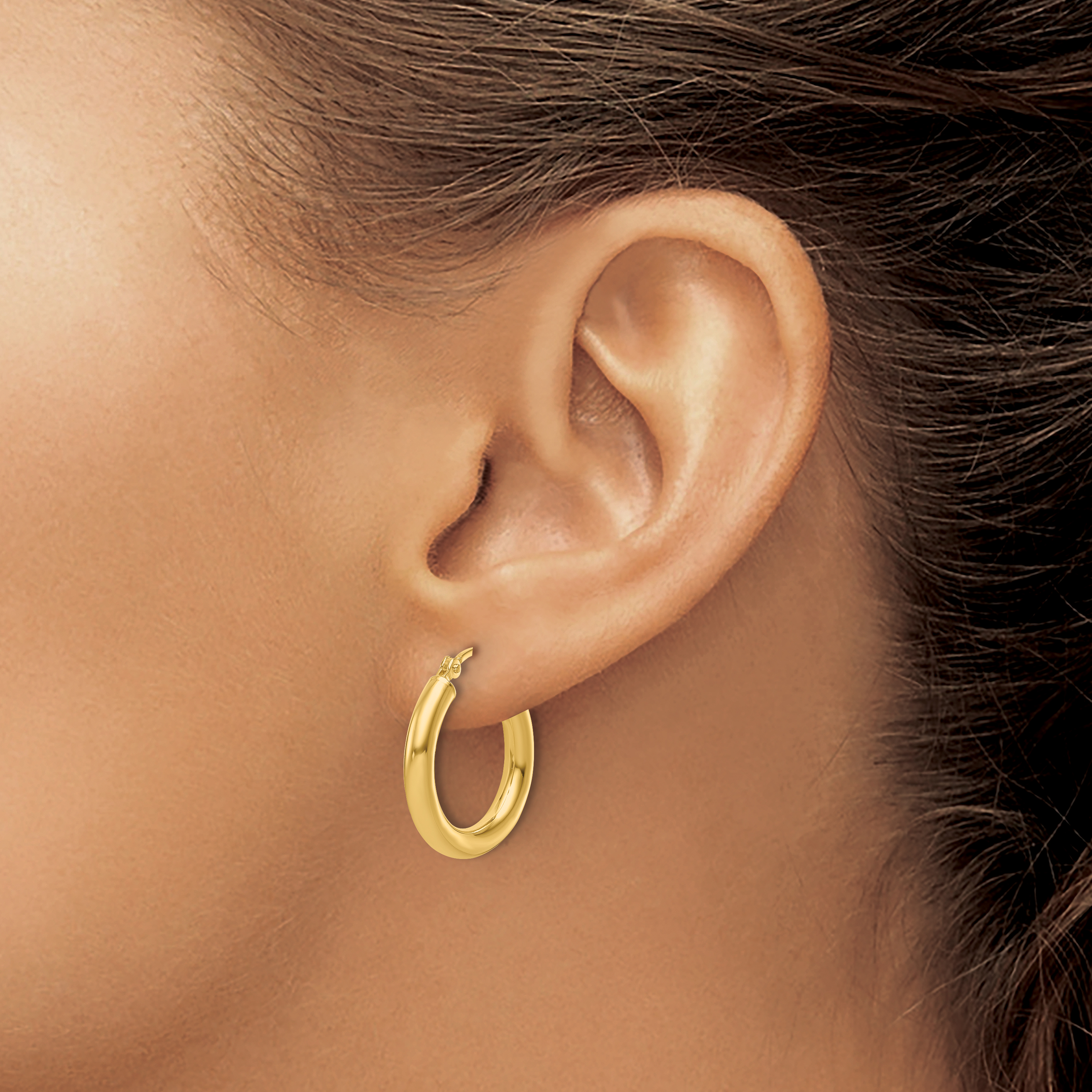  12 mm 10k Yellow Gold Leslie's Gold Classic Polished Hoop Earrings  Unknown Friendly Weight 10K yellow gold - view 22