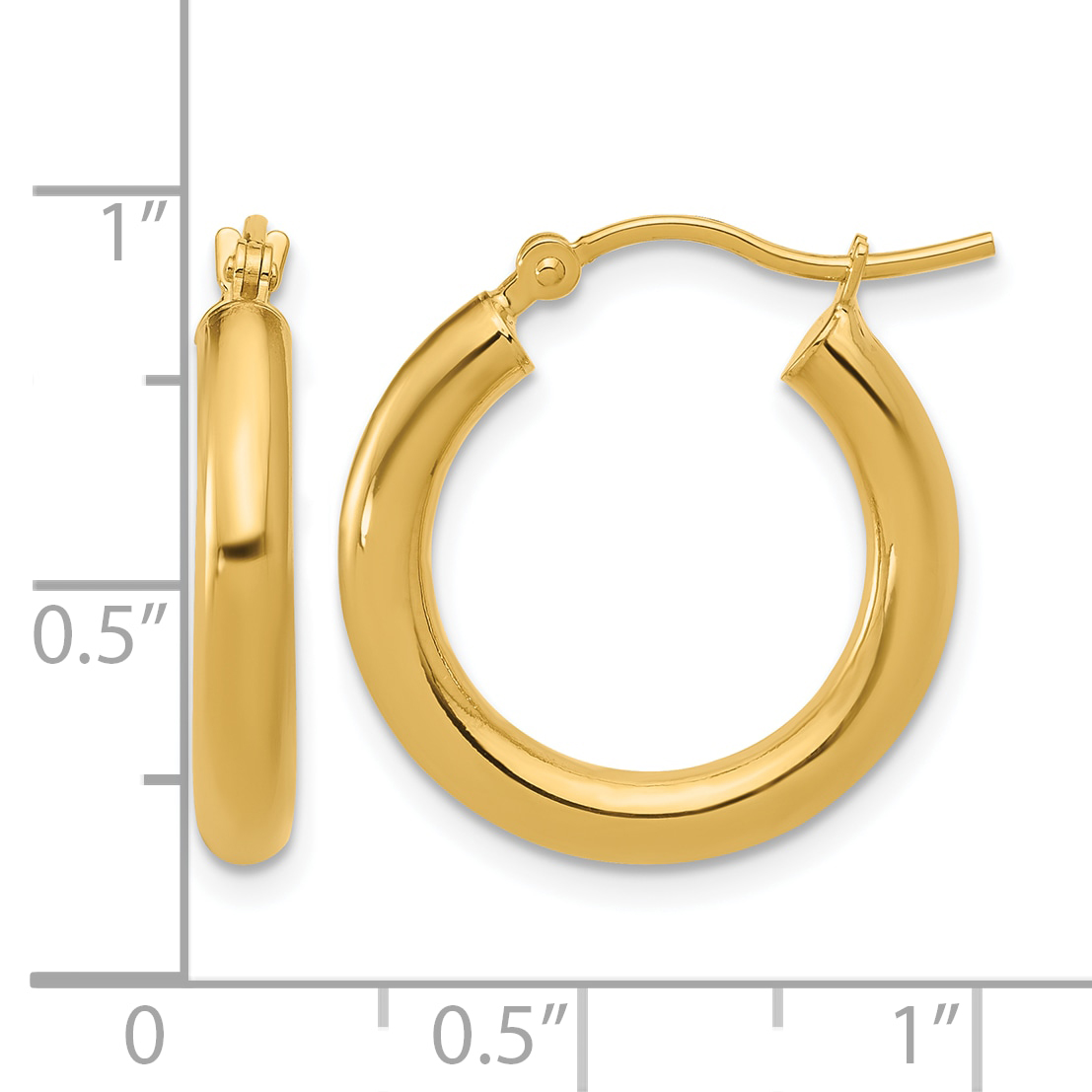  12 mm 10k Yellow Gold Leslie's Gold Classic Polished Hoop Earrings  Unknown Friendly Weight 10K yellow gold - view 24